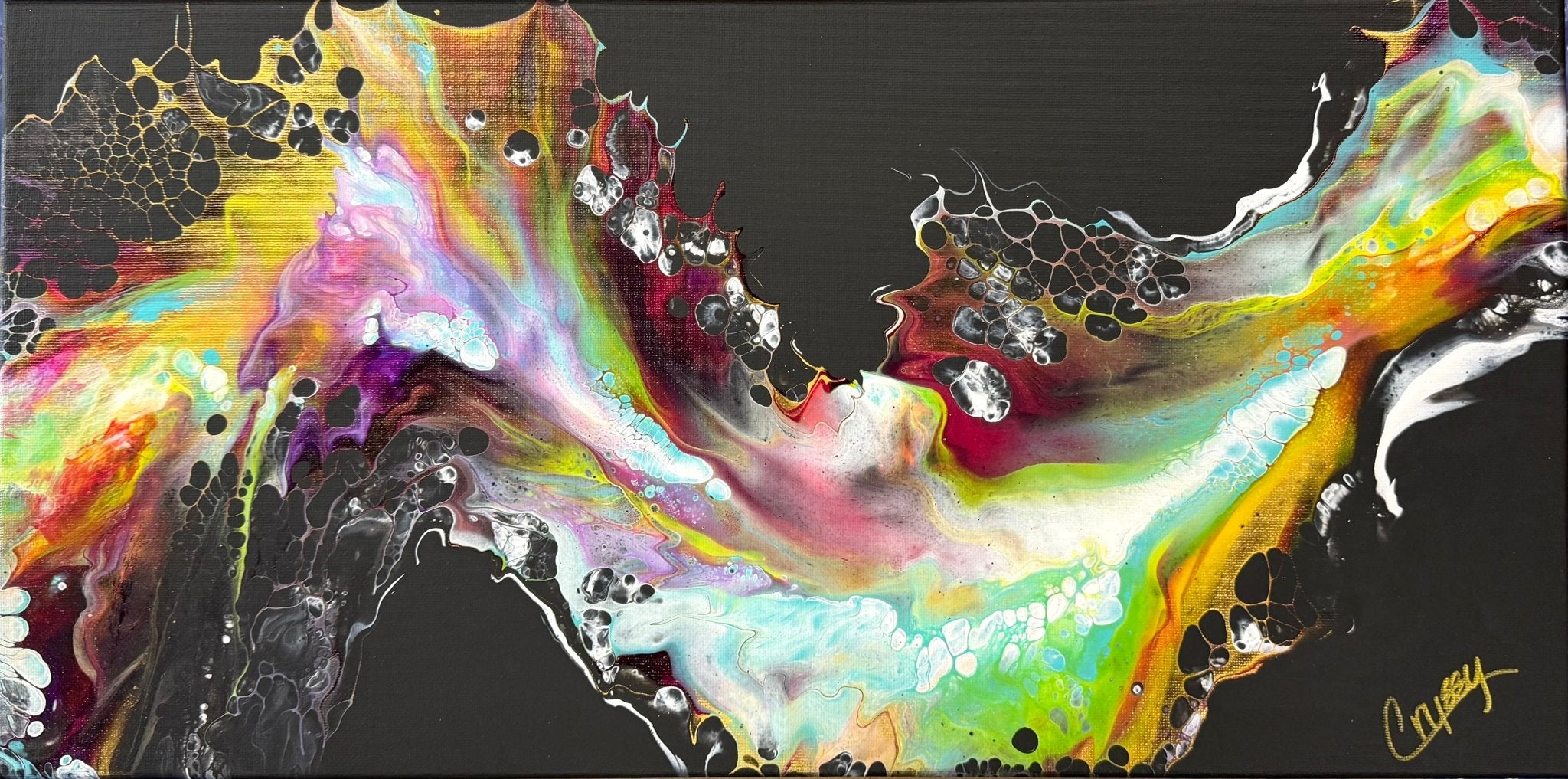 City Lights — Original Abstract Dutch Pour Painting - The Living Abstract