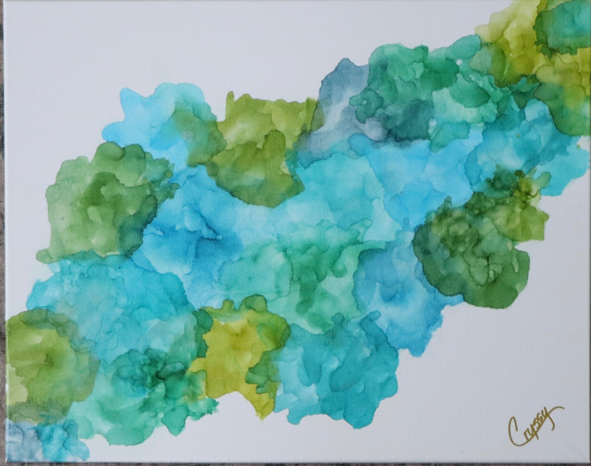 Blue Floral Density — Original Alcohol Ink Painting - The Living Abstract