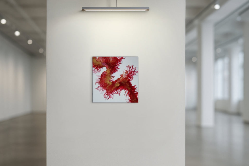 Red and Gold II Dutch Pour - The Living Abstract