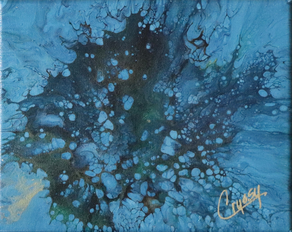 Ocean Bloom — Original Acrylic Pour Painting - The Living Abstract