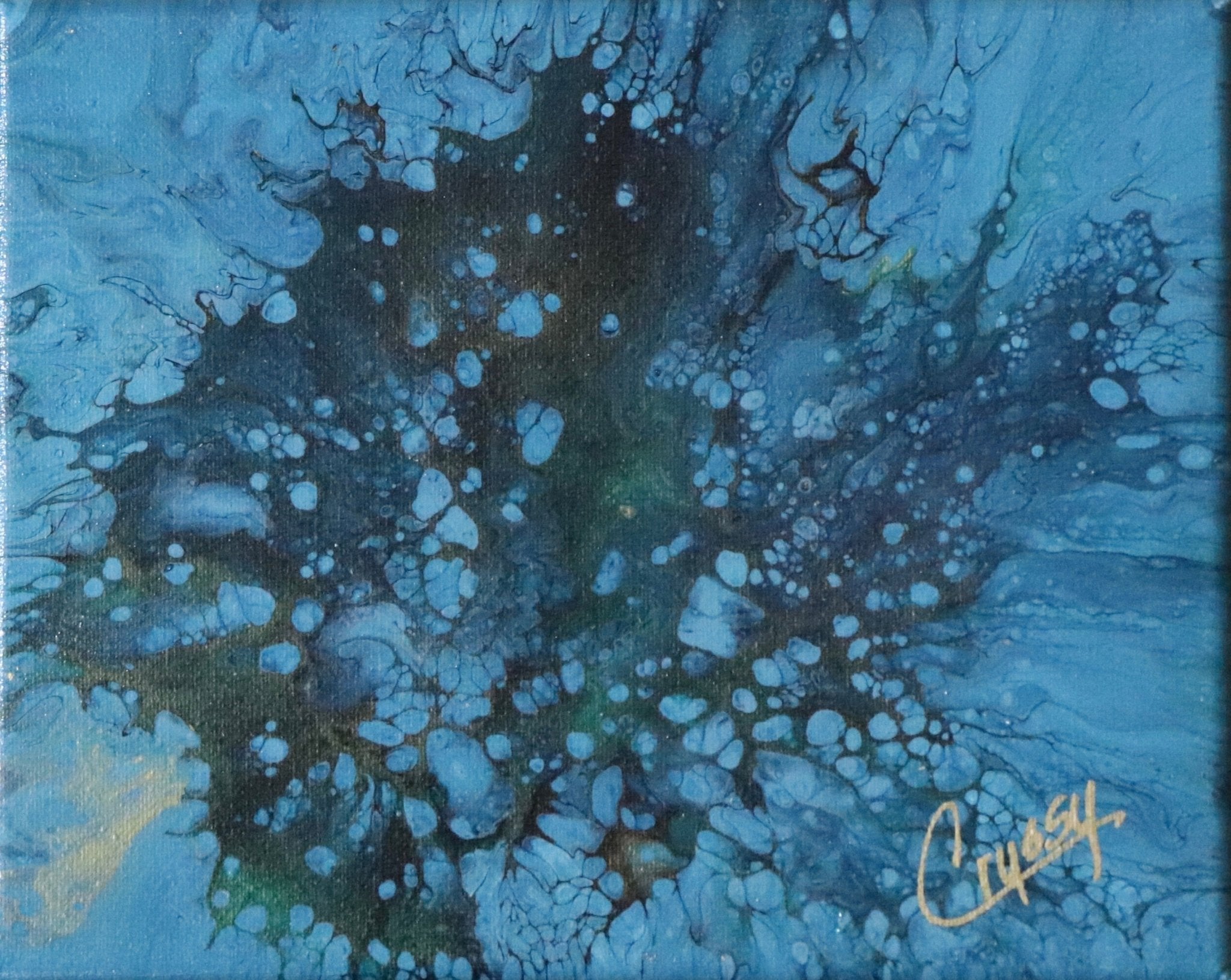 Ocean Bloom — Original Acrylic Pour Painting - The Living Abstract