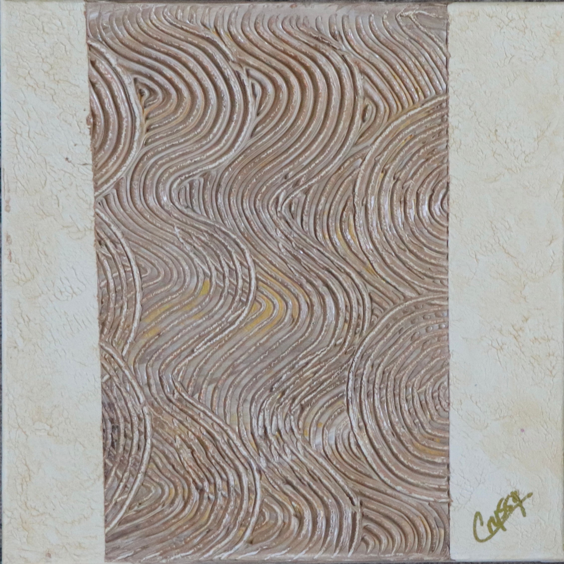 Original textured painting titled Mocha Tide by The Living Abstract featuring rich mocha tones and abstract art textures.