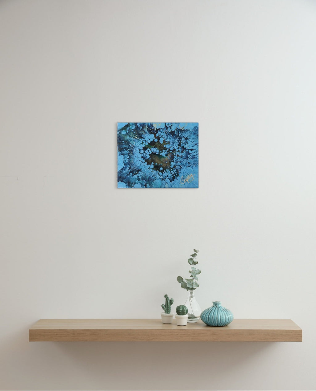 Small Peacock Pour — Original Acrylic Pour Painting - The Living Abstract
