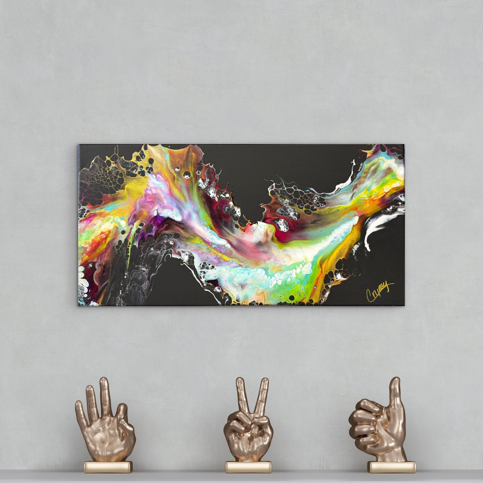 City Lights — Original Abstract Dutch Pour Painting - The Living Abstract