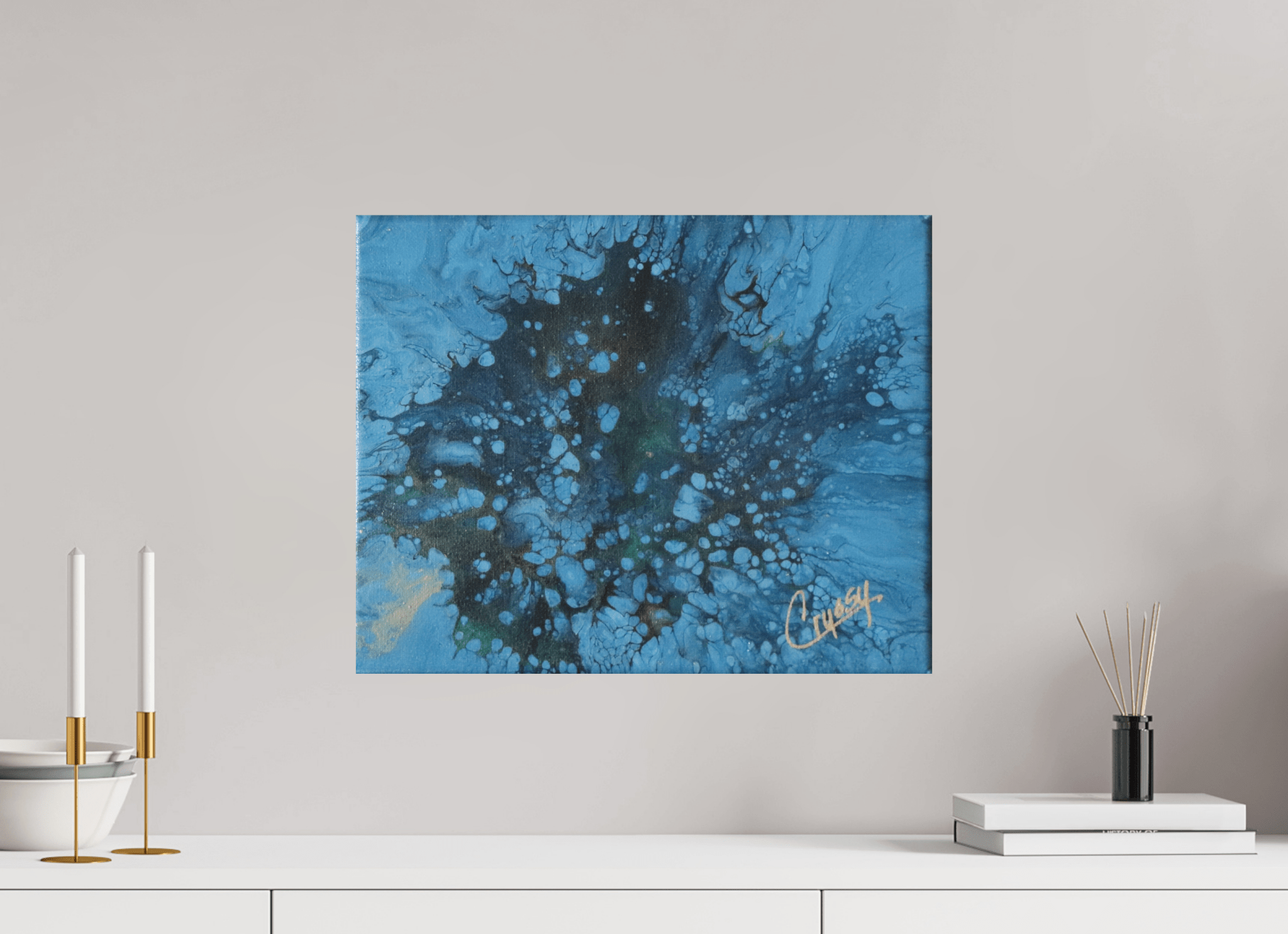 Ocean Bloom - Original Dutch Pour Acrylic Painting - The Living Abstract