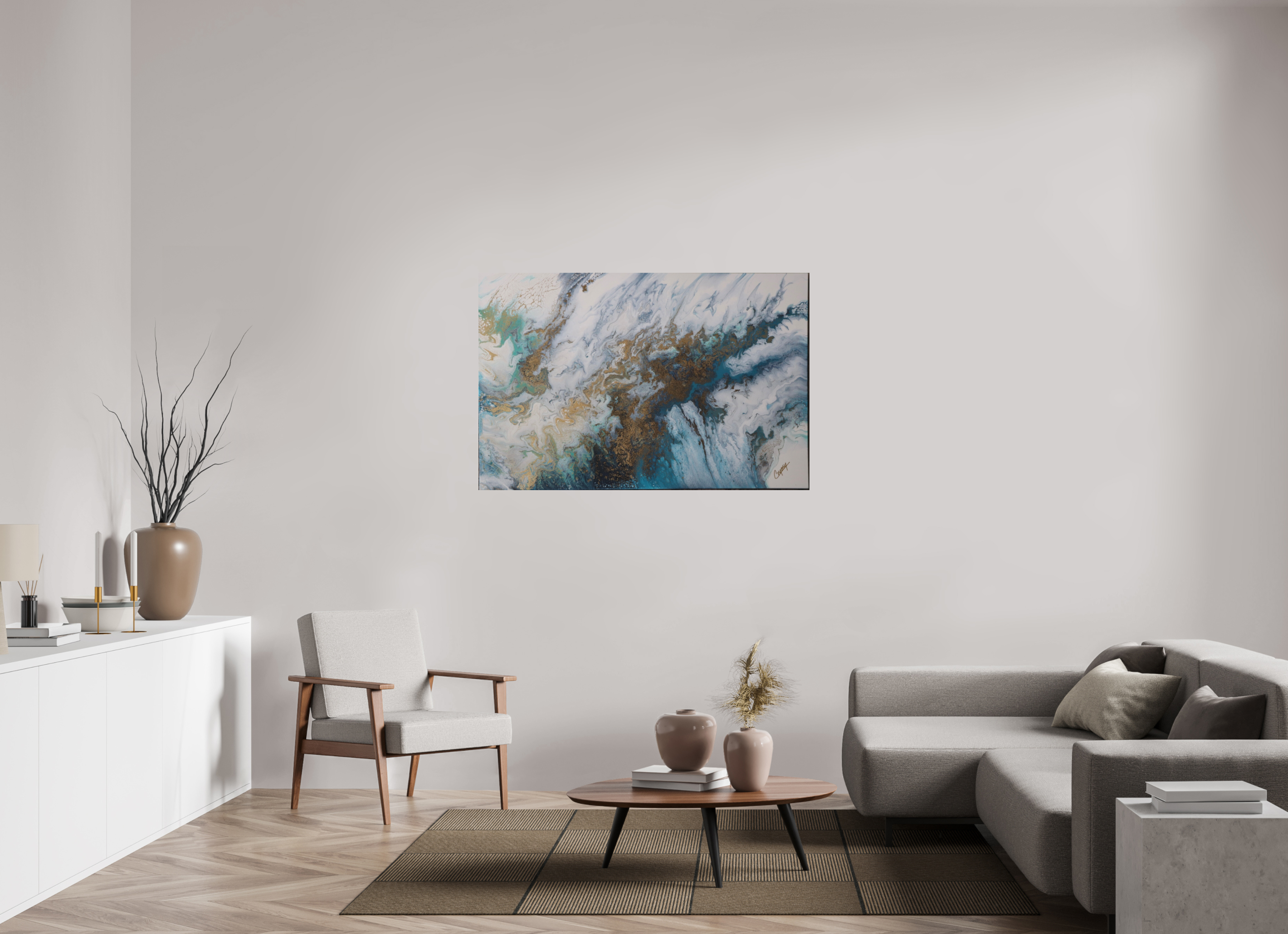 53.3 x 35″, *Photo Print on Fuji Silk Paper No Frame Seascape Canvas - Original Acrylic Ocean Painting