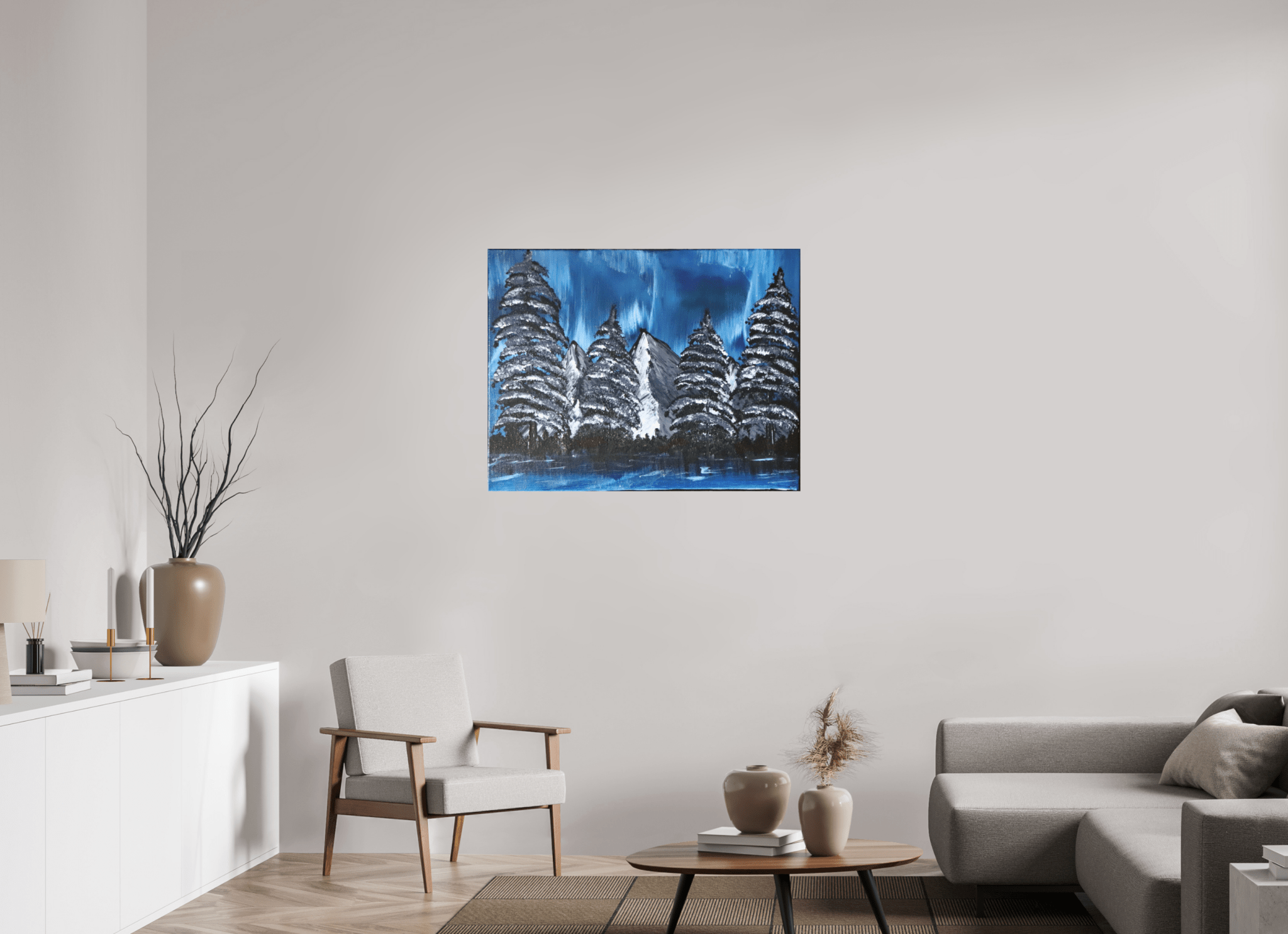 Blue Borealis - Original Acrylic Landscape Painting - The Living Abstract