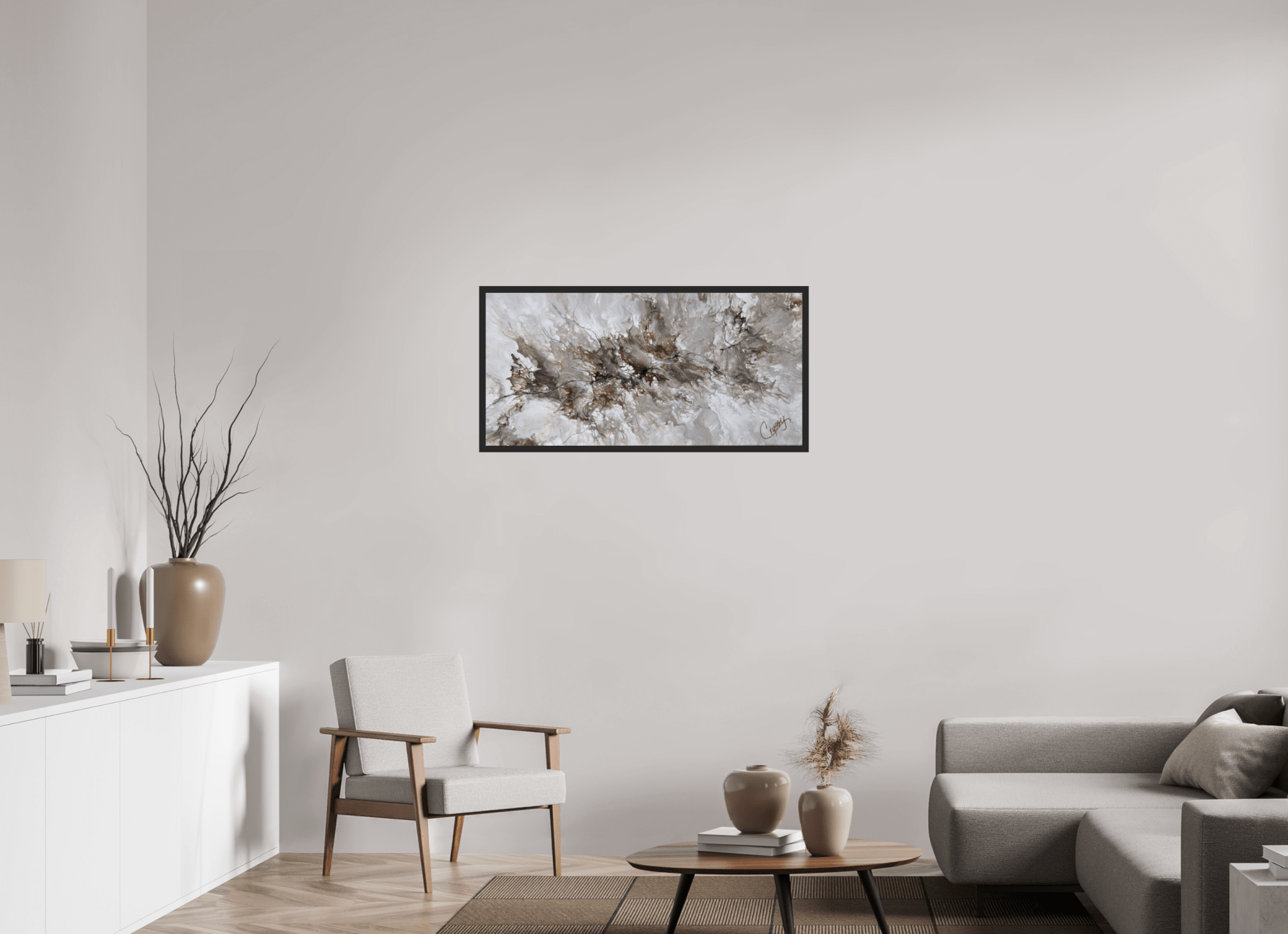 Beige Marble - Original Dutch Pour - The Living Abstract