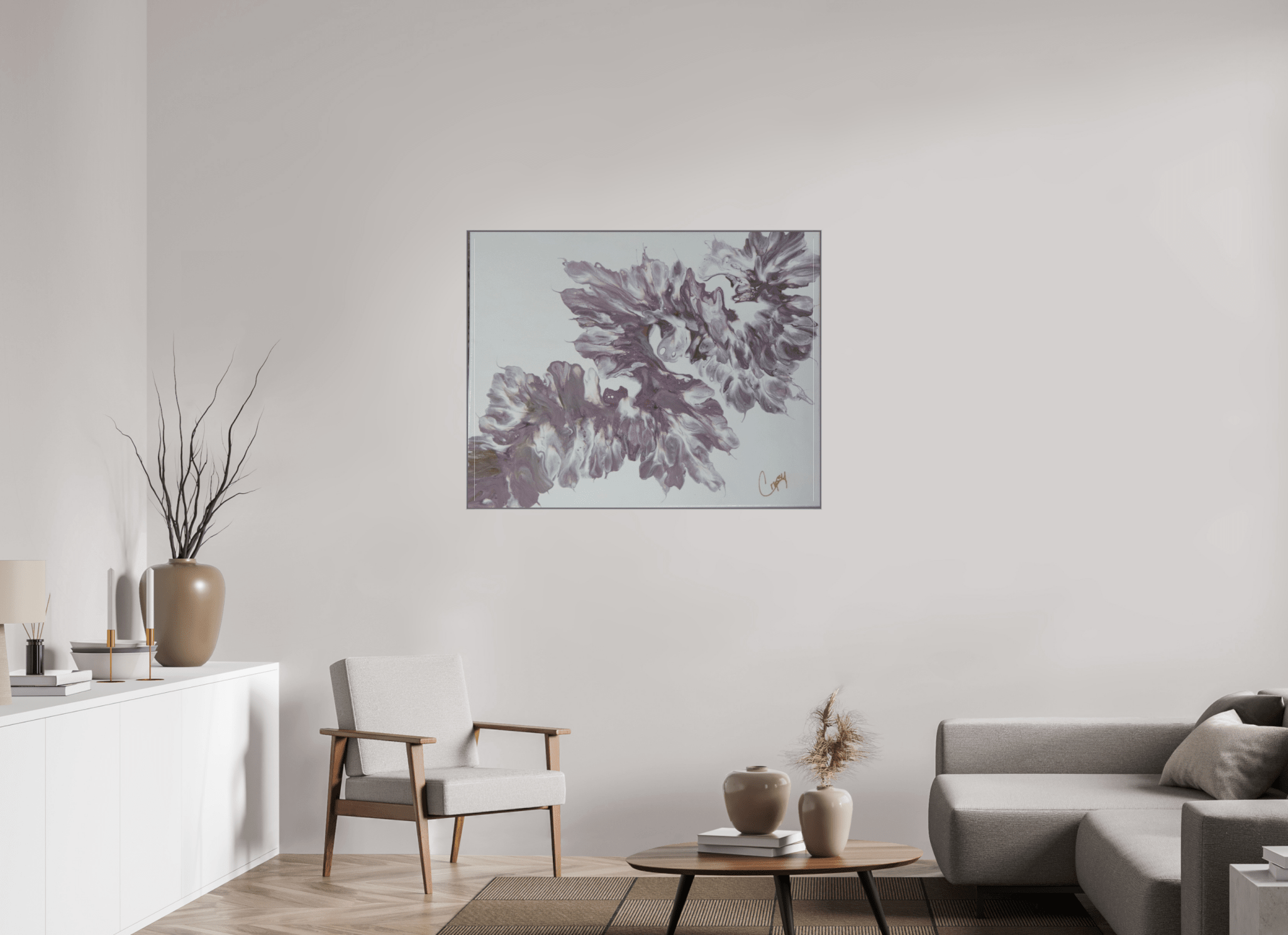 Pink Dragon - Original Dutch Pour Painting - The Living Abstract