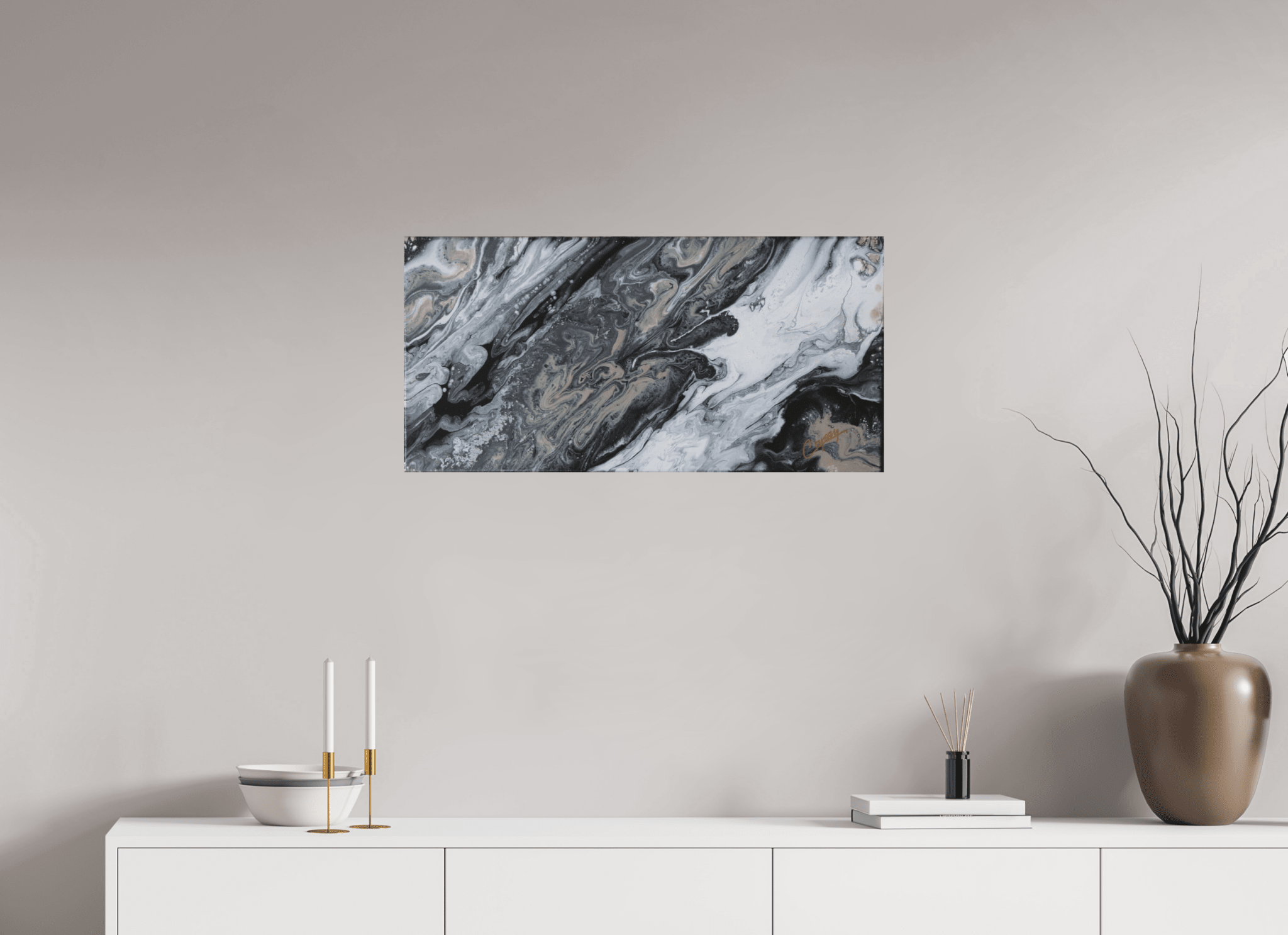 Black Sands - Original Tilt Pour - The Living Abstract