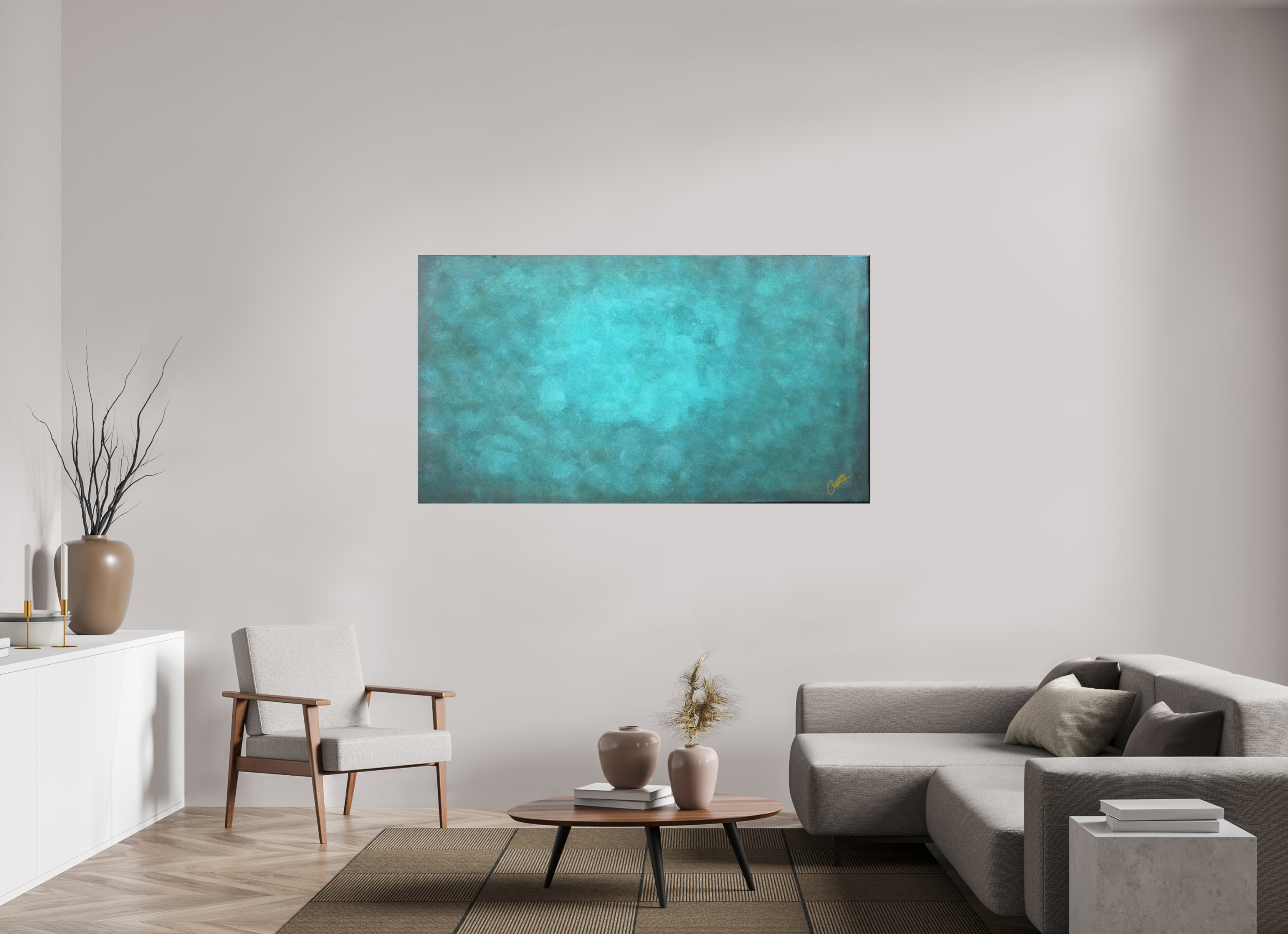 71.1 x 39″, *Photo Print on Fuji Silk with Black Frame Emerald Fade