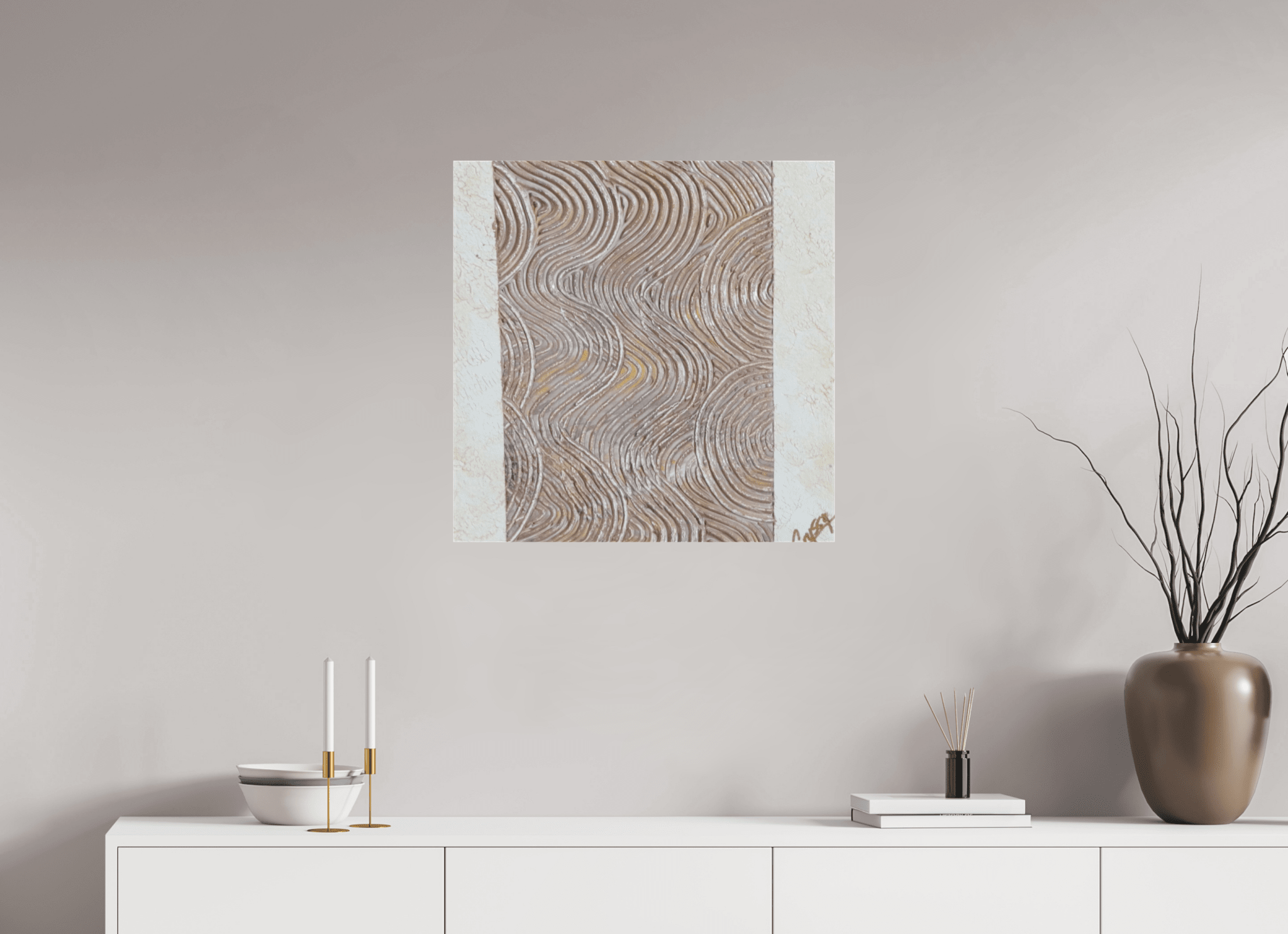 Mocha Tide - Original Textured Painting - The Living Abstract