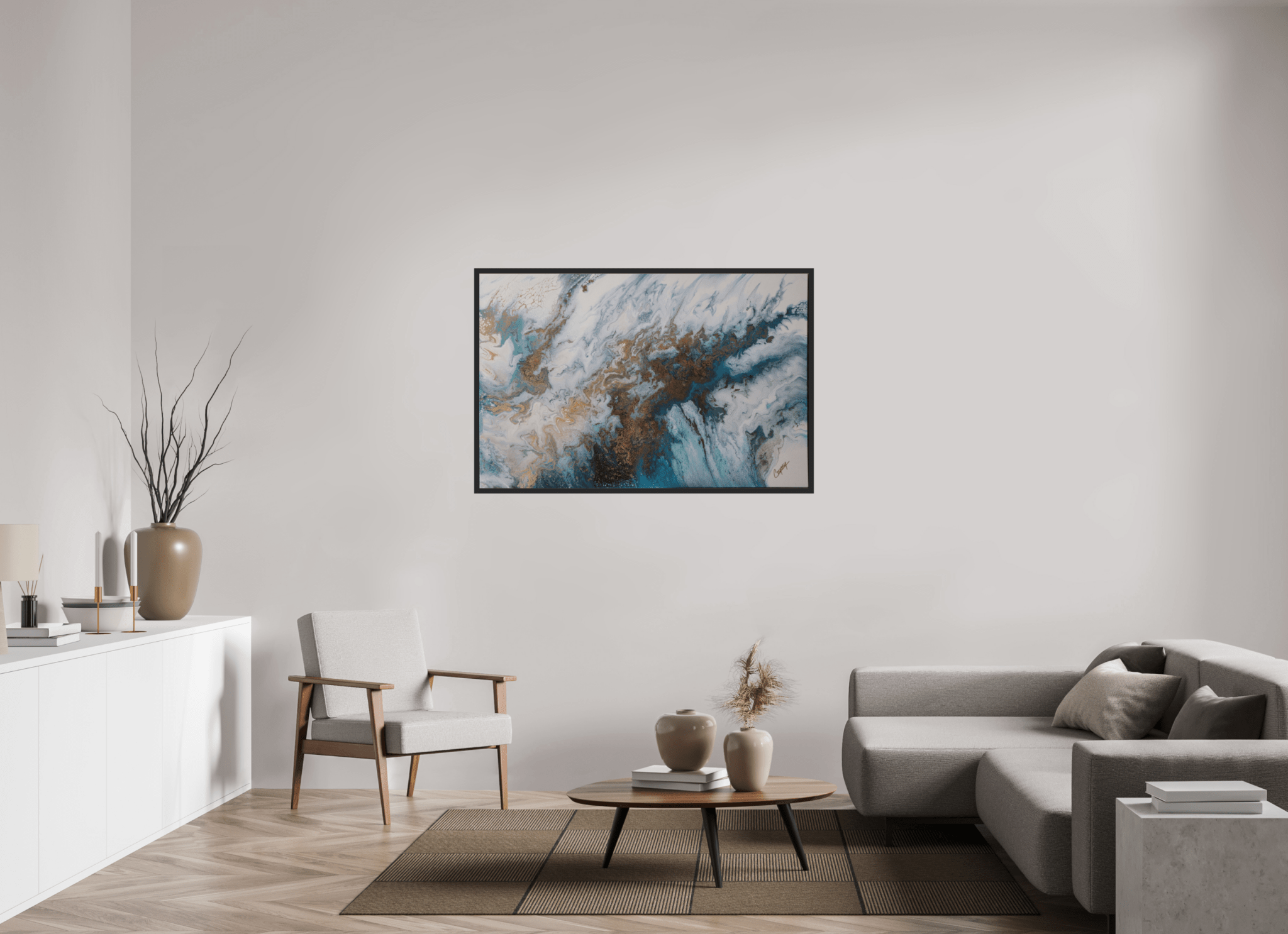 Seascape Canvas - Original Acrylic Ocean Painting - The Living Abstract