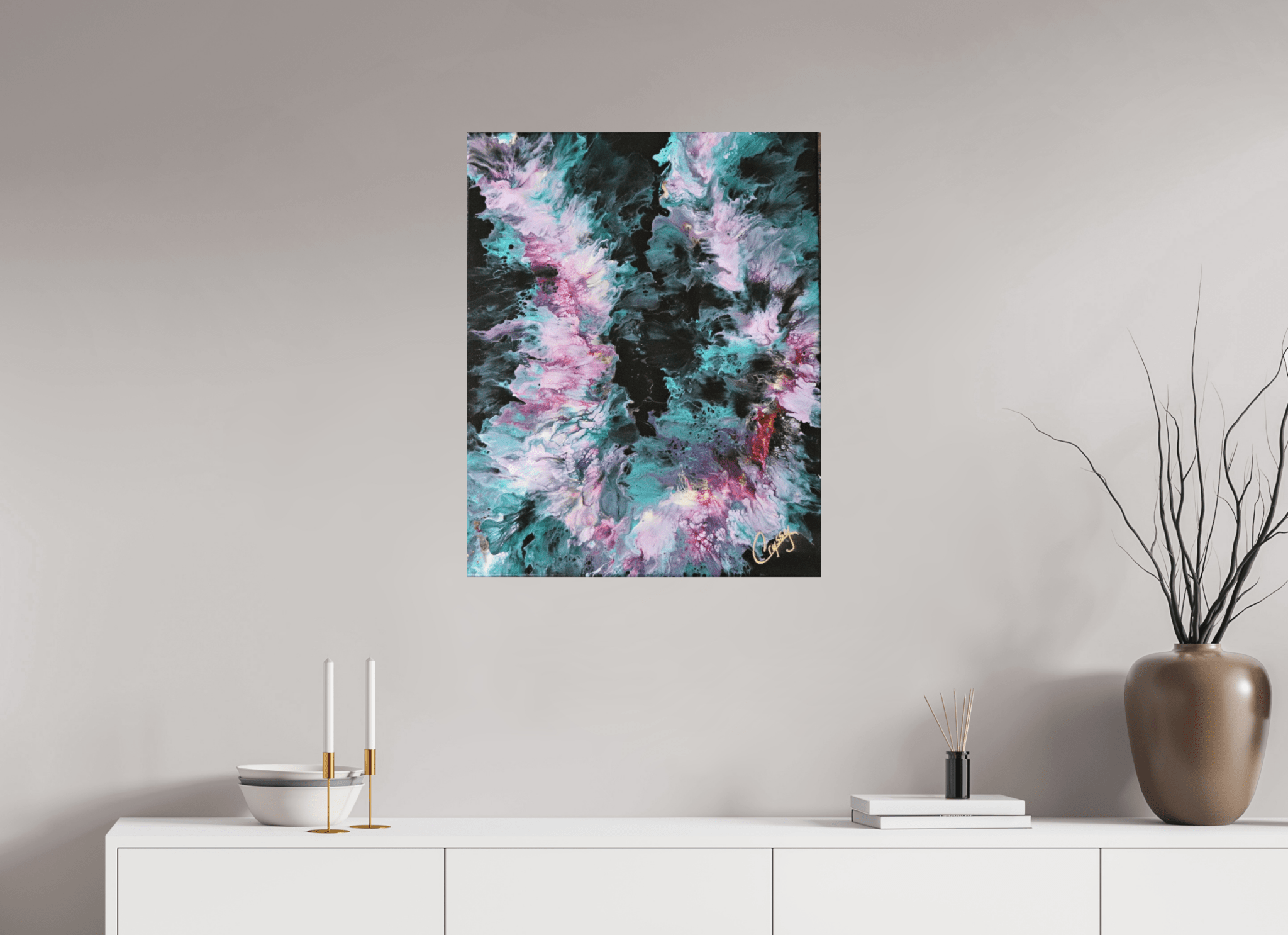 Hawaiian Lei - Original Tropical Acrylic Painting - The Living Abstract