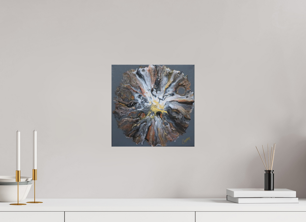 12.2 x 12″, *Photo Print on Fuji Silk with Black Frame copper Bloom