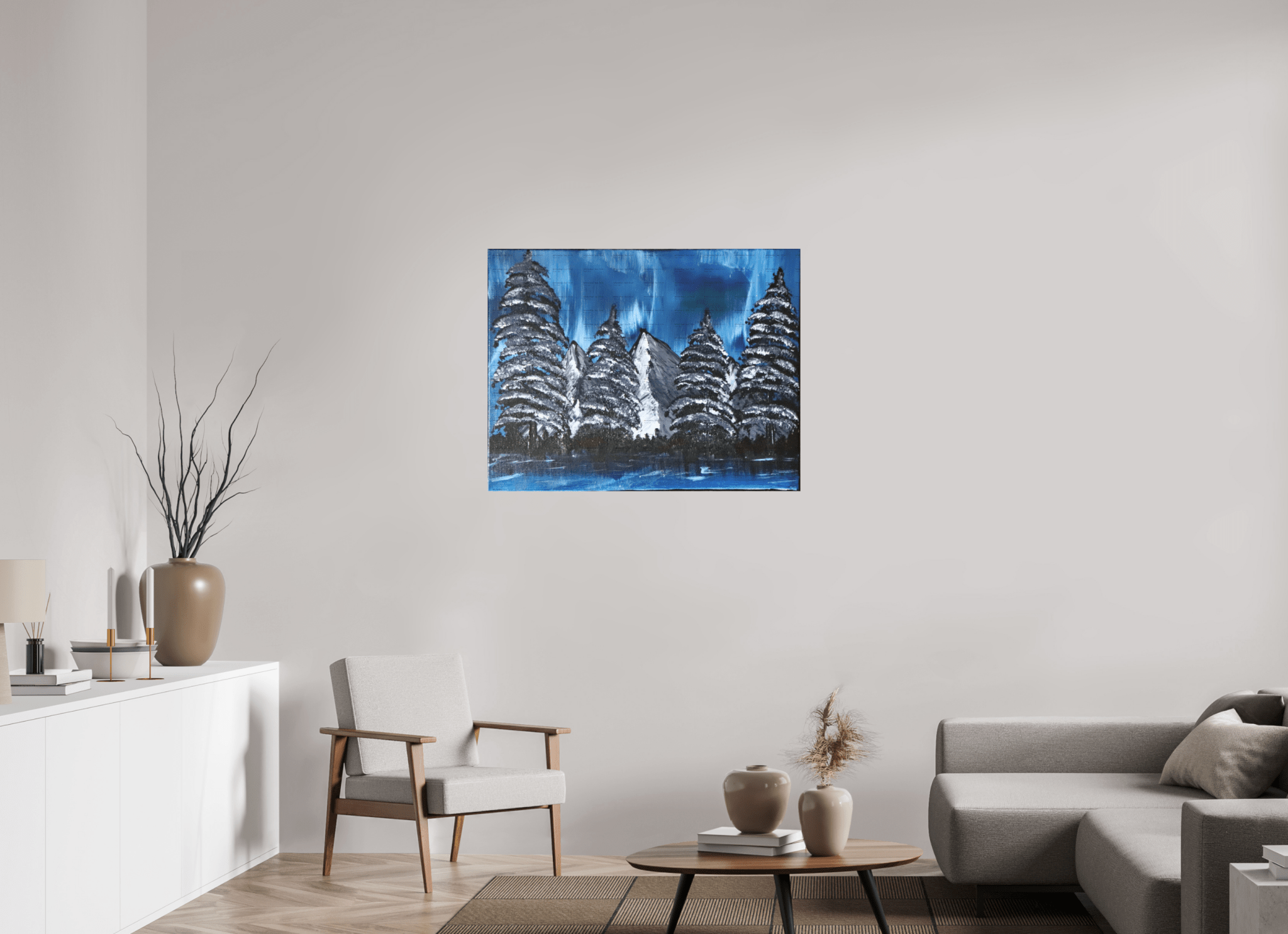 Blue Borealis - Original Acrylic Landscape Painting - The Living Abstract