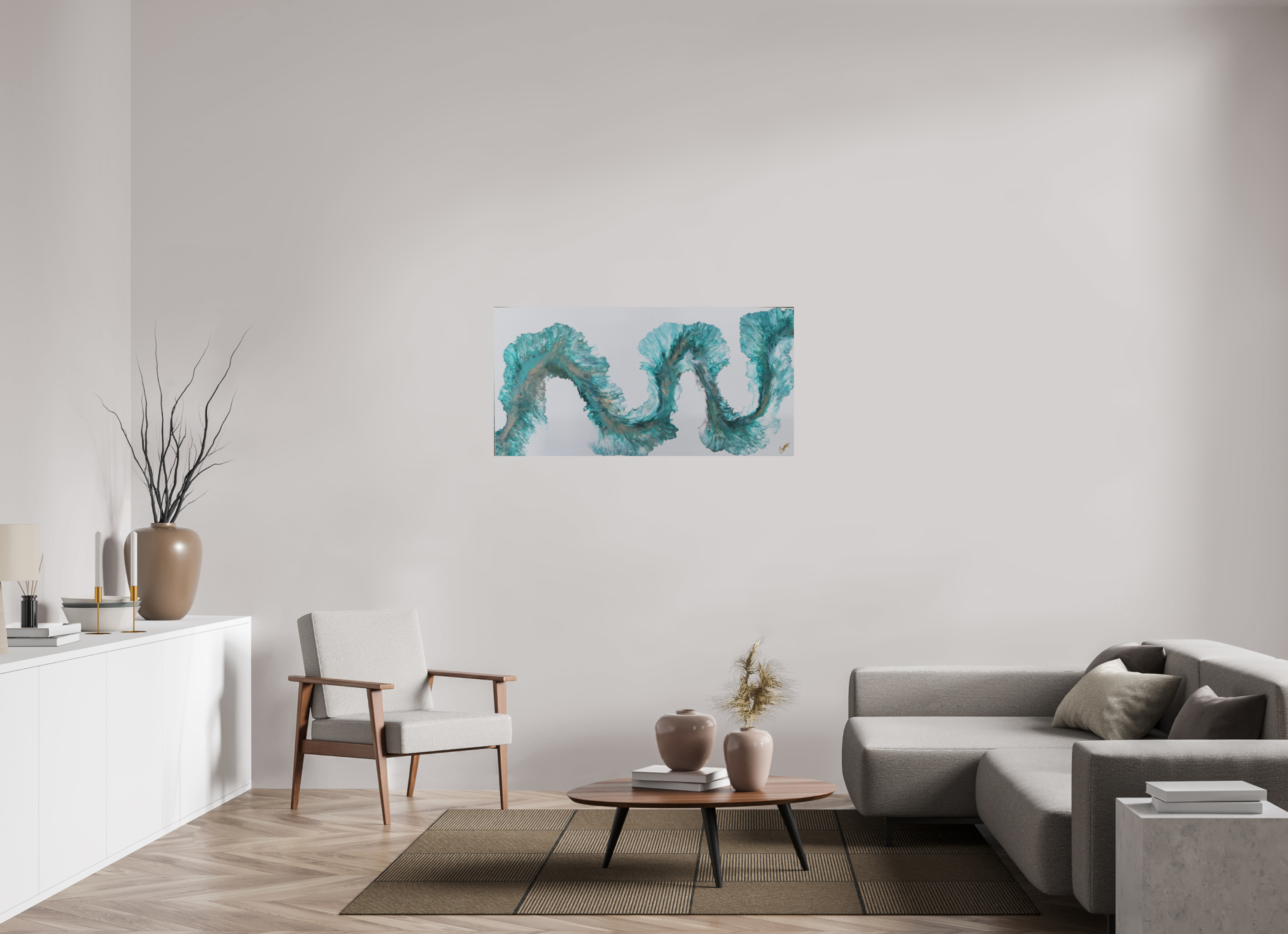 48.3 x 24″, *Photo Print on Fuji Silk with Black Frame Tidal Reviere
