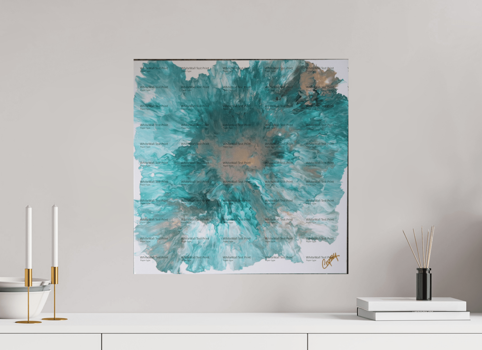 Blue Paisley Dutch Pour - Original Acrylic Dutch Pour Painting - The Living Abstract