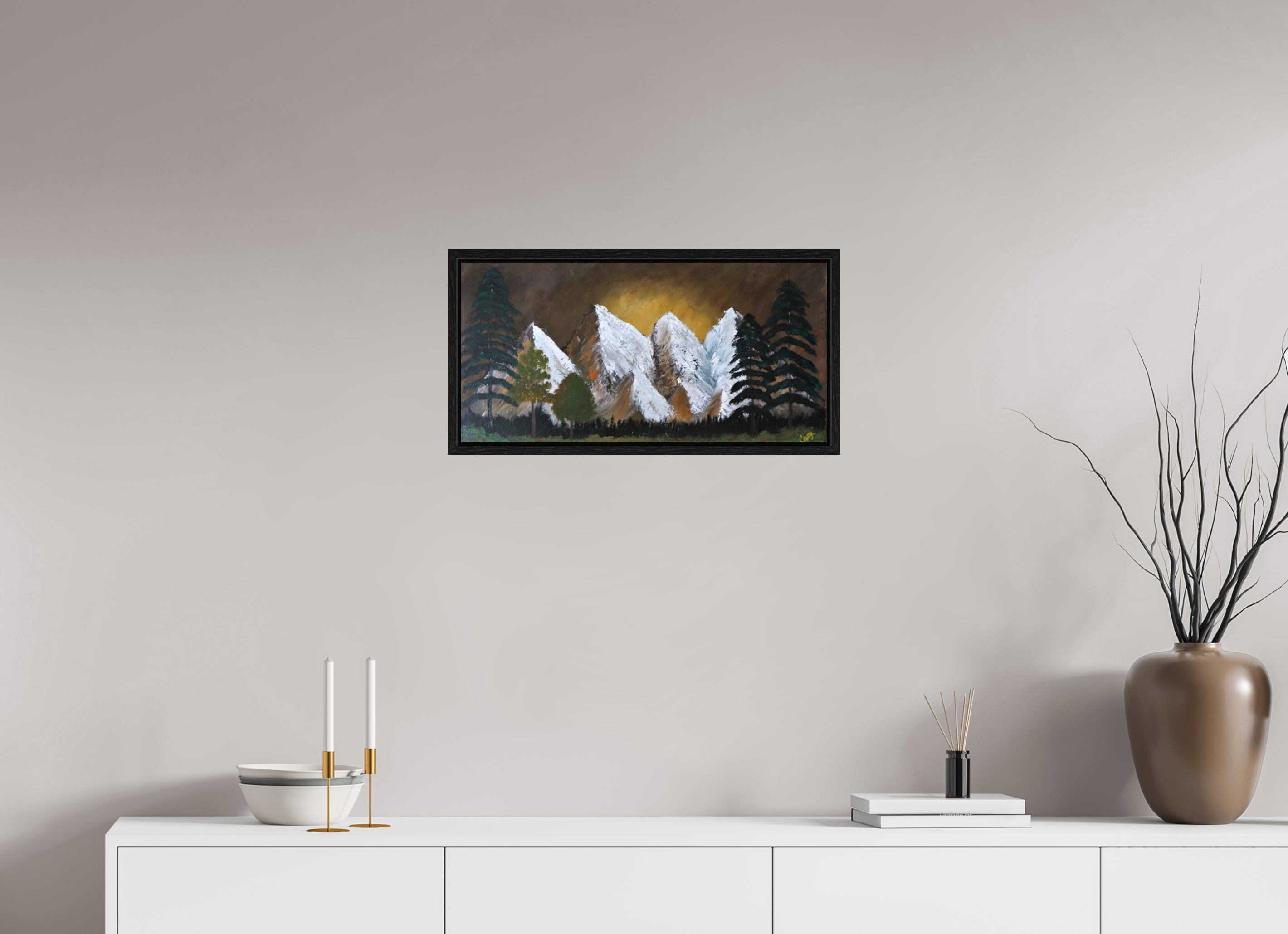 24.4 x 12″, Floater Frame Bronze Horizon