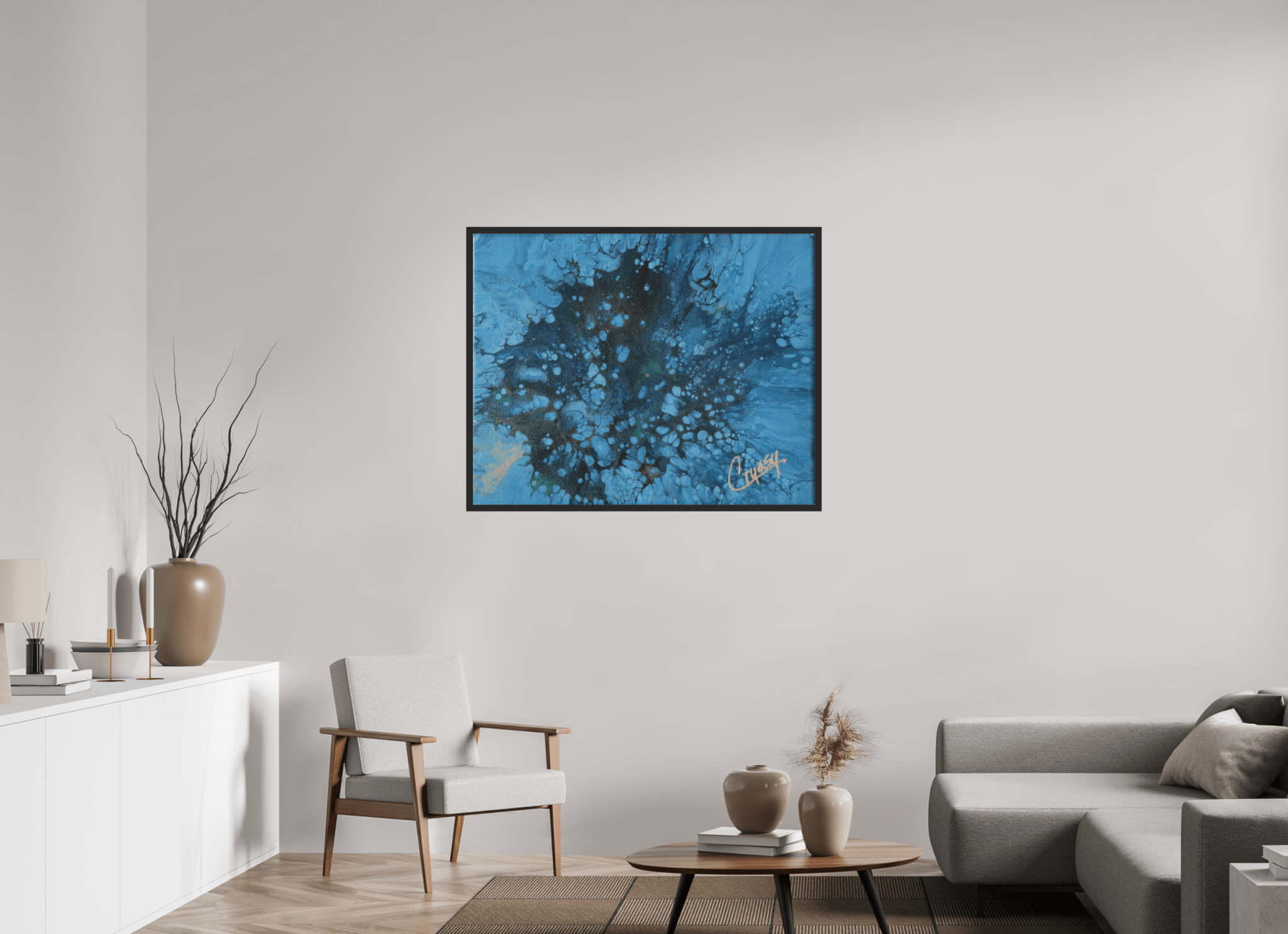 Ocean Bloom - Original Dutch Pour Acrylic Painting - The Living Abstract