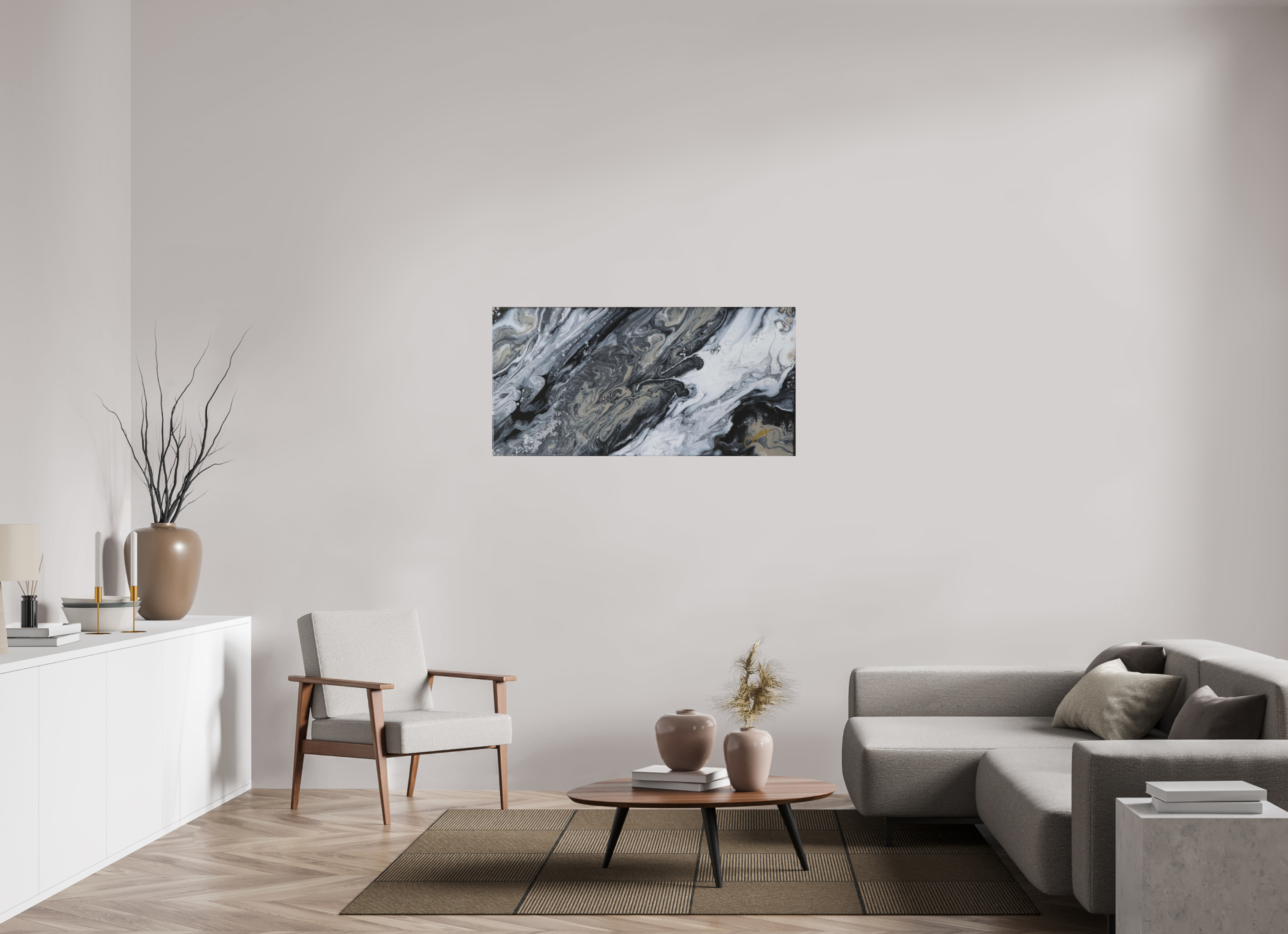 48.9 x 24″, *Photo Print on Fuji Silk Paper No Frame Black Sands - Original Tilt Pour