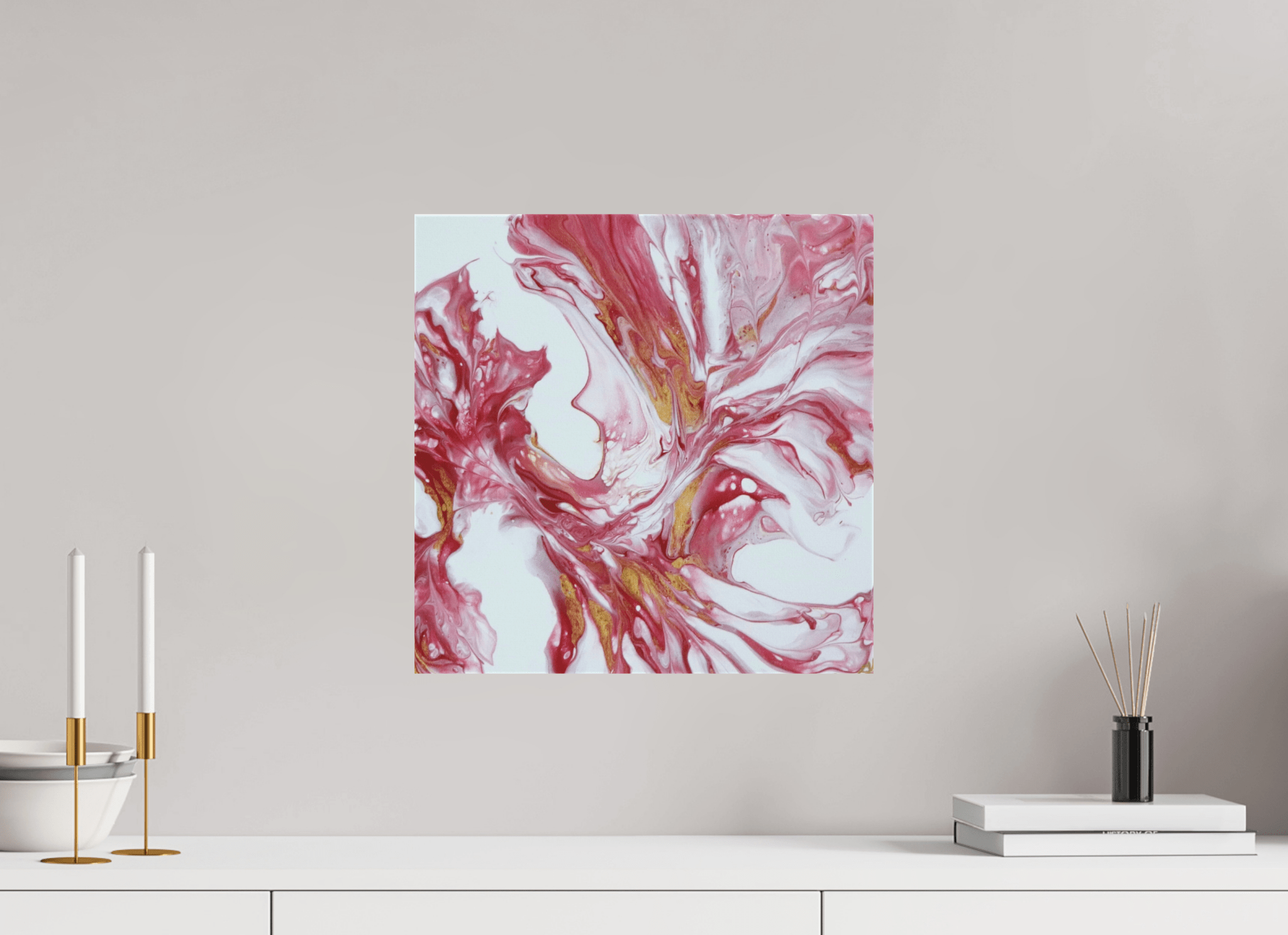 Red and Gold - Original Dutch Pour Painting - The Living Abstract