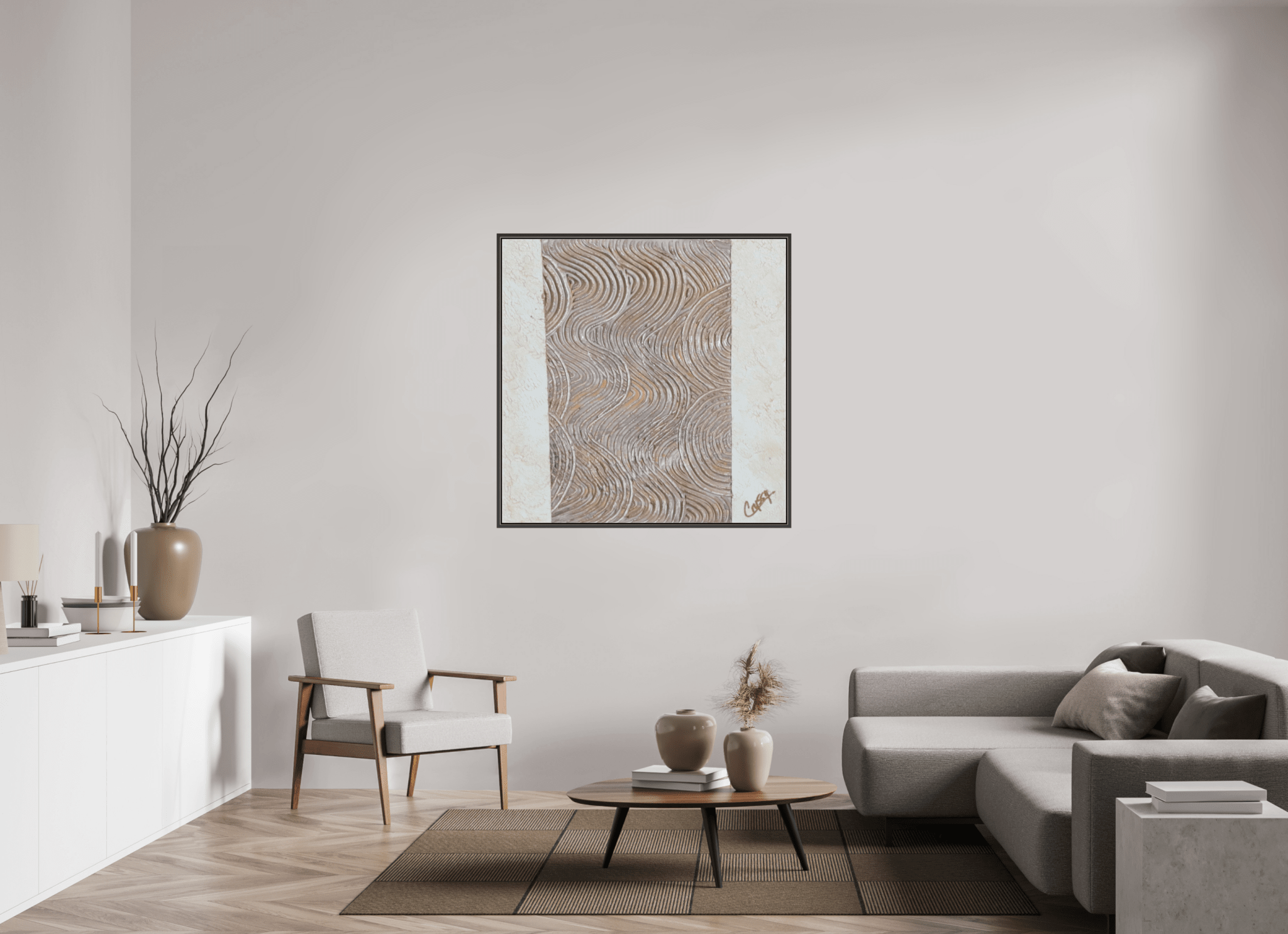 Mocha Tide - Original Textured Painting - The Living Abstract