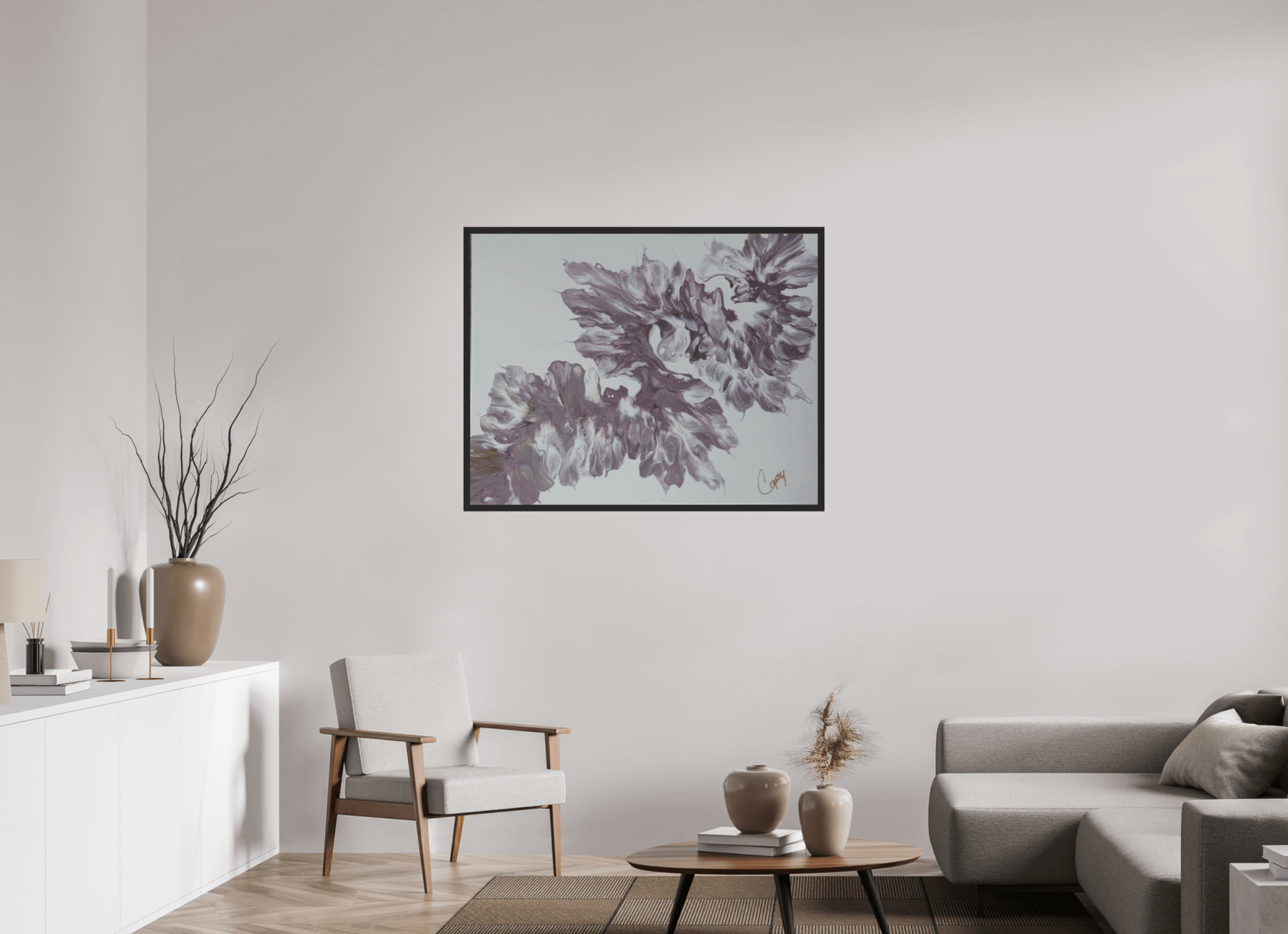 Pink Dragon - Original Dutch Pour Painting - The Living Abstract
