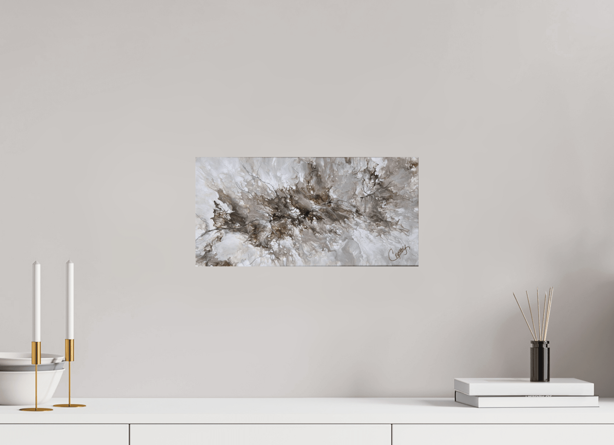Beige Marble - Original Dutch Pour - The Living Abstract