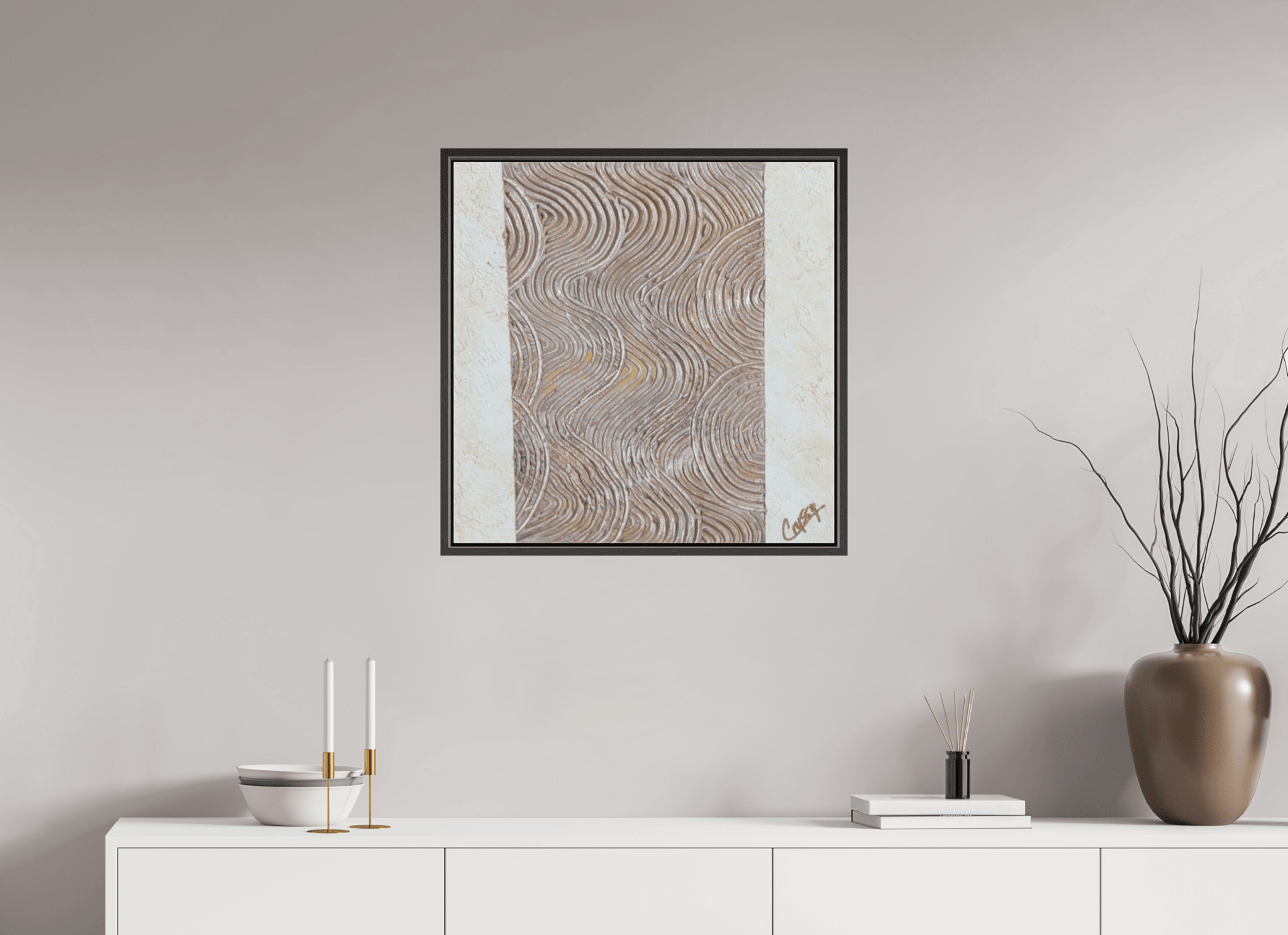 Mocha Tide - Original Textured Painting - The Living Abstract