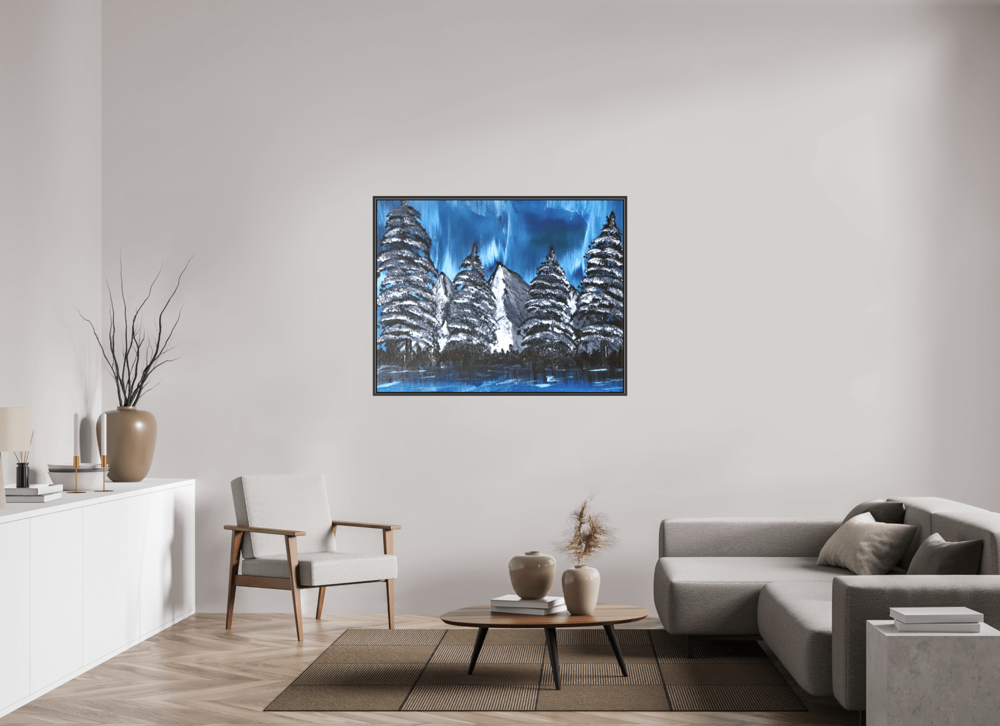 Blue Borealis - Original Acrylic Landscape Painting - The Living Abstract