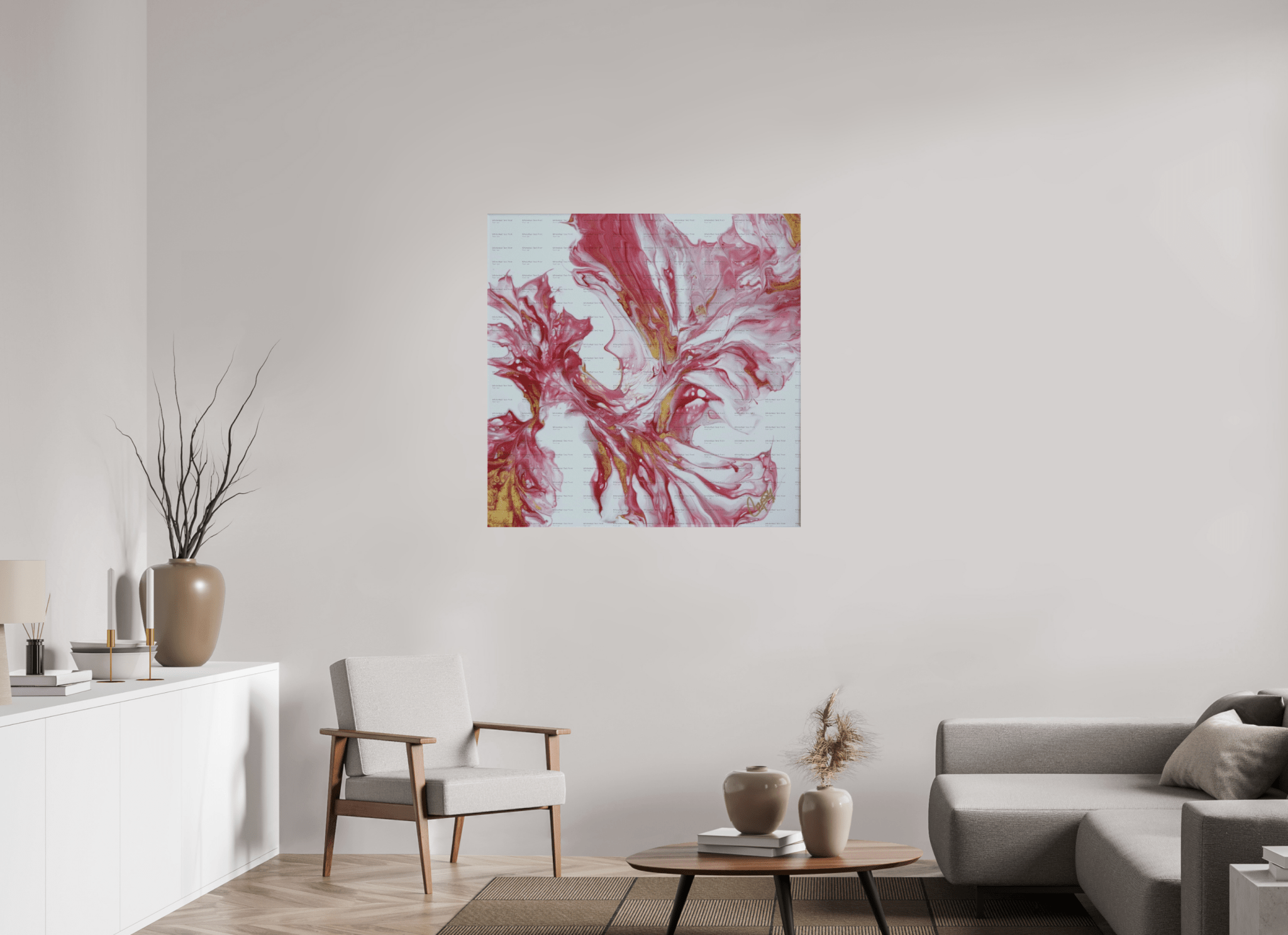 Red and Gold - Original Dutch Pour Painting - The Living Abstract