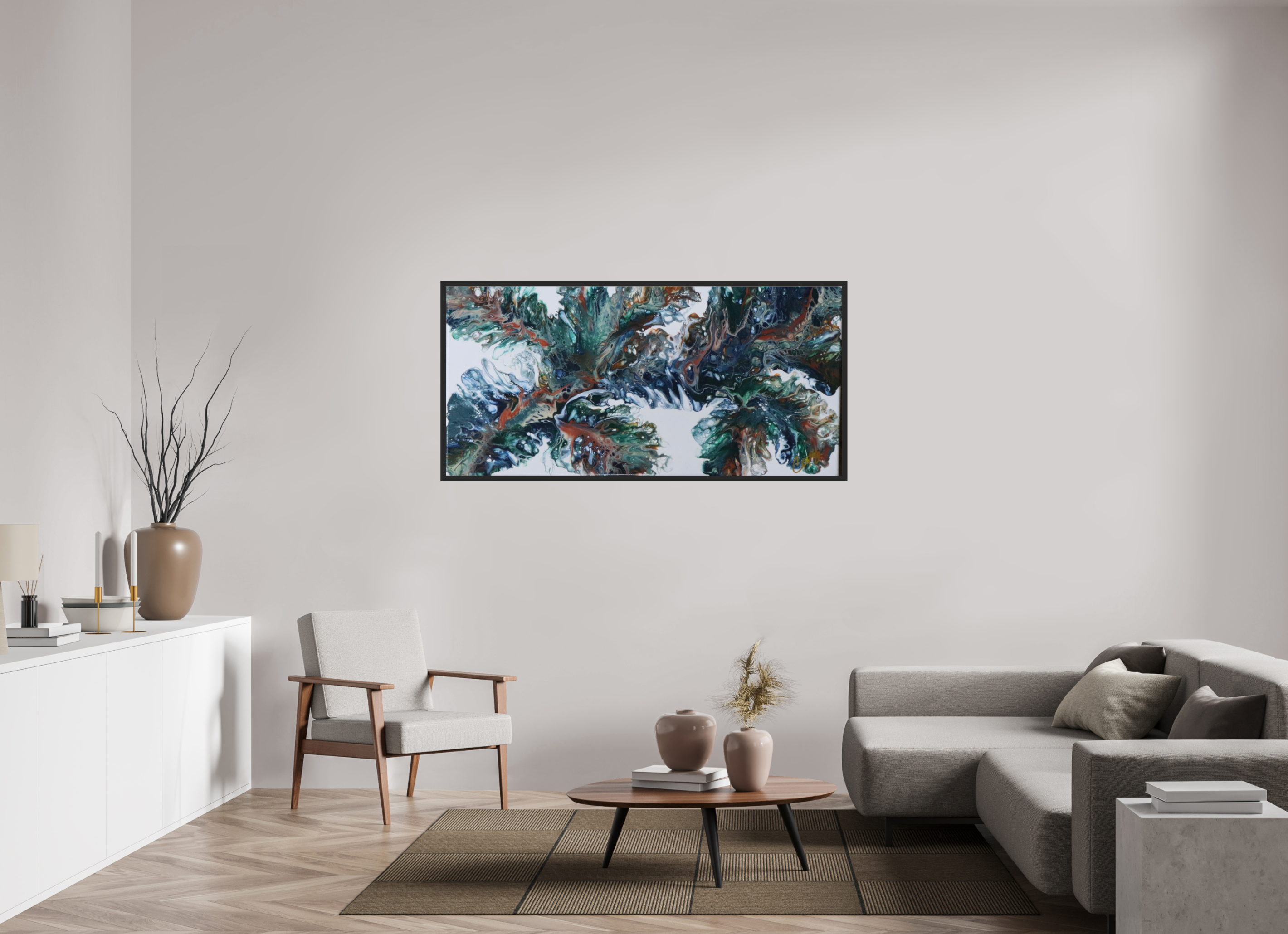 64.1 x 31″, *Photo Print Under Acrylic Glass Black Matte Frame Kelp of the Sea