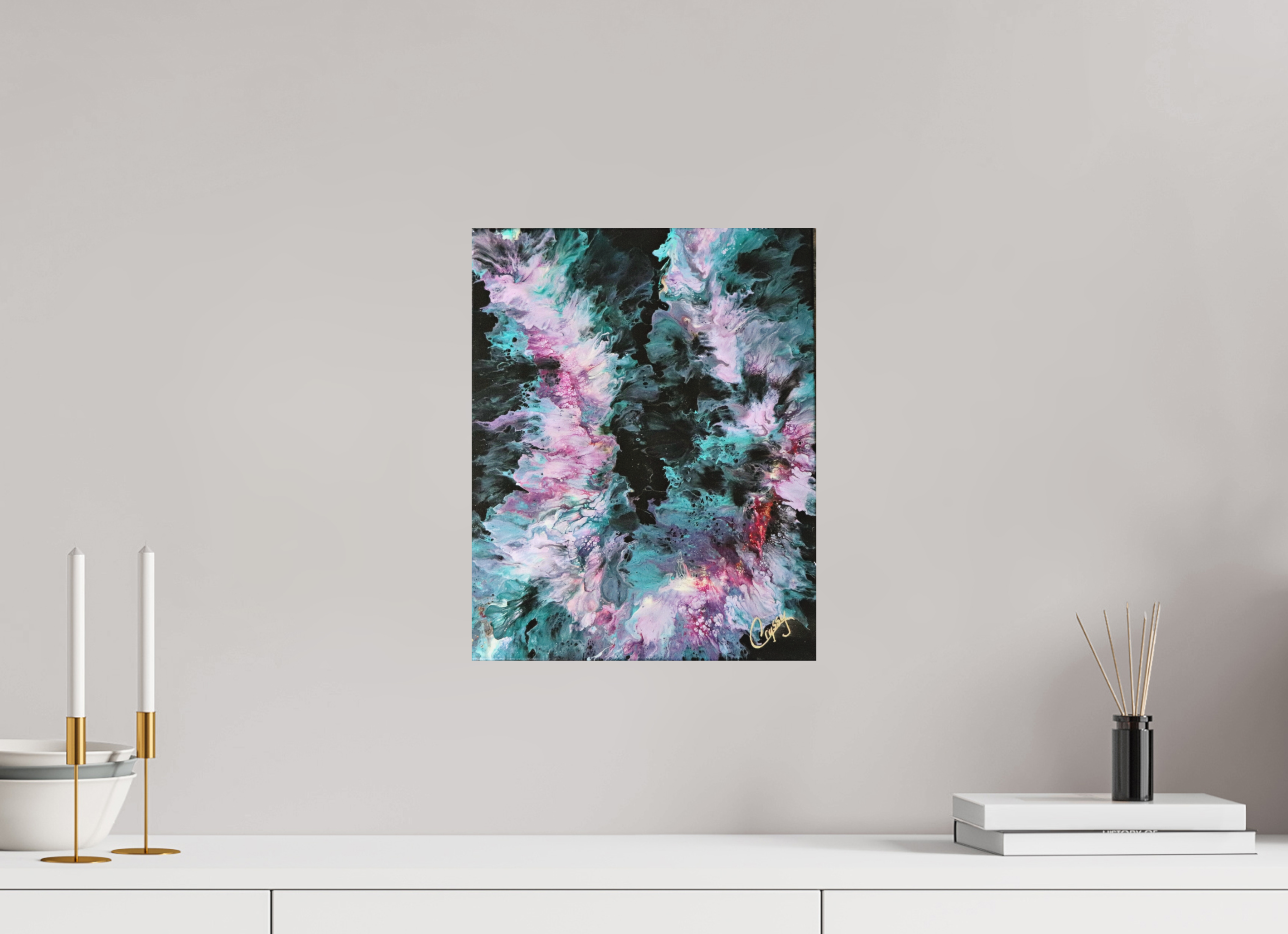 12 x 15.1″, *Photo Print on Fuji Silk Paper No Frame Hawaiian Lei - Original Tropical Acrylic Painting