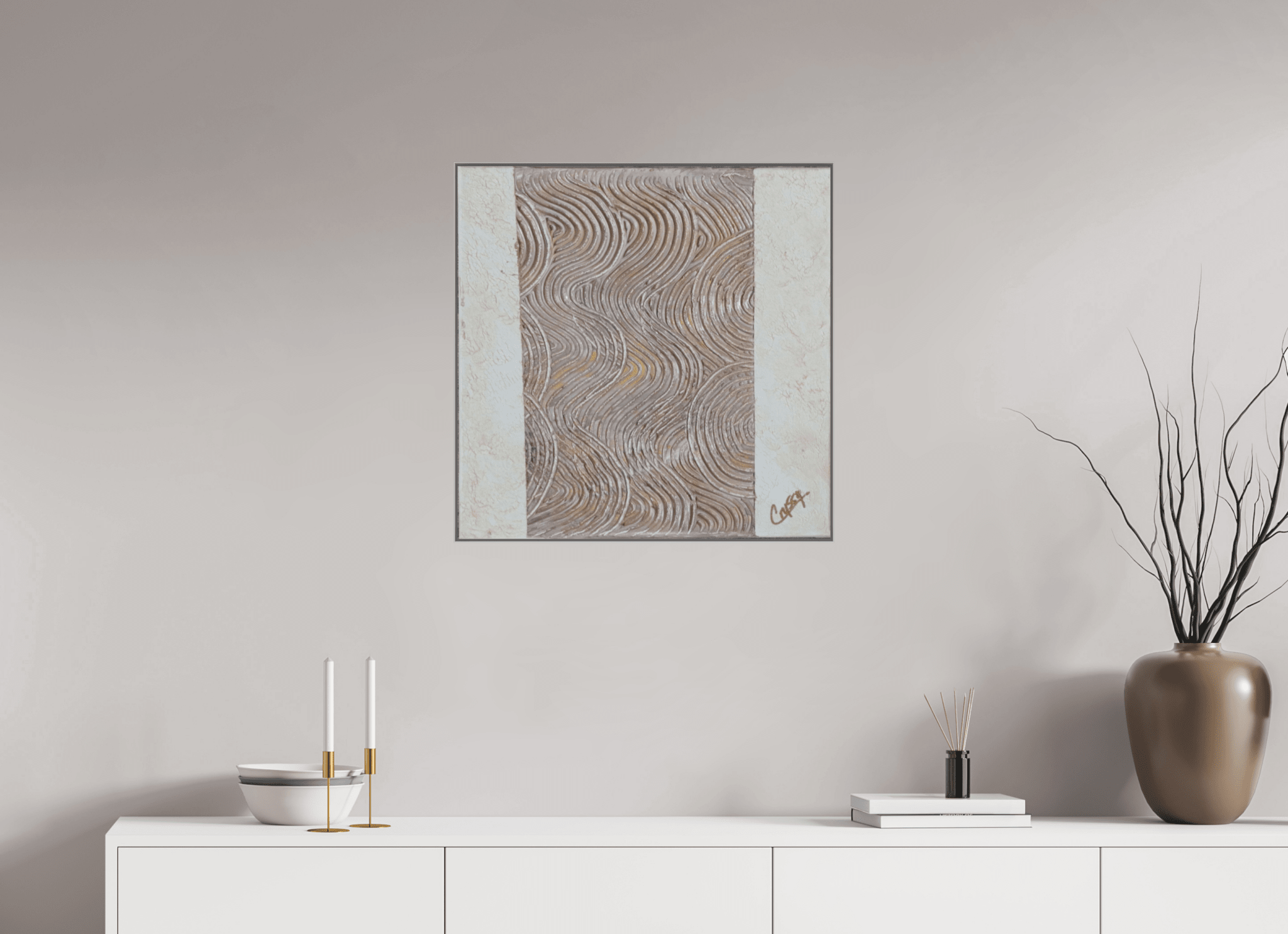 Mocha Tide - Original Textured Painting - The Living Abstract