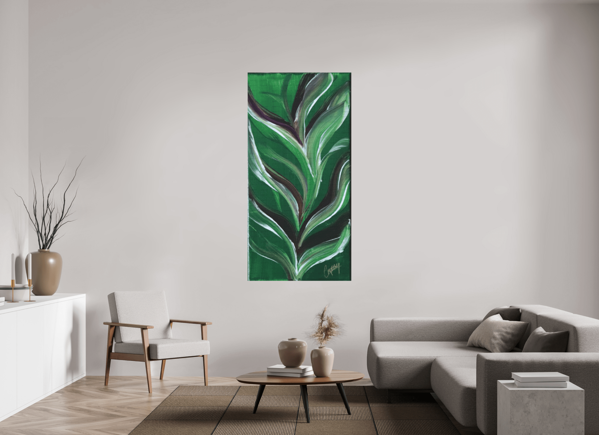 Small Botanical Bloom - Acrylic Botanical Painting - The Living Abstract