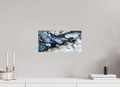 16.2 x 8″, *Photo Print on Fuji Silk Paper No Frame Ocean Blues - Original Acrylic Tip Pour