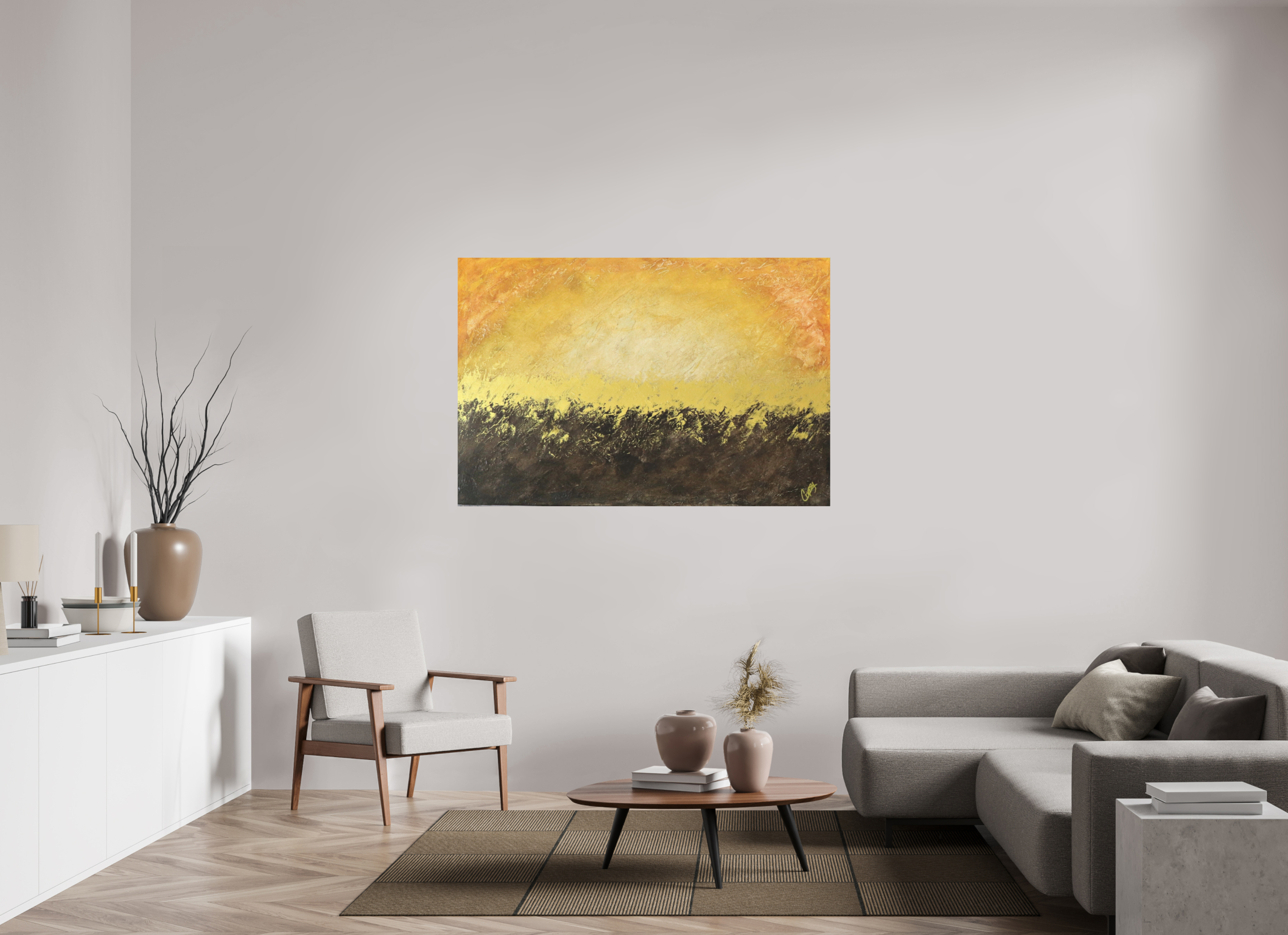 60 x 40″, *Photo Print on Fuji Silk with Black Frame Golden Sunset