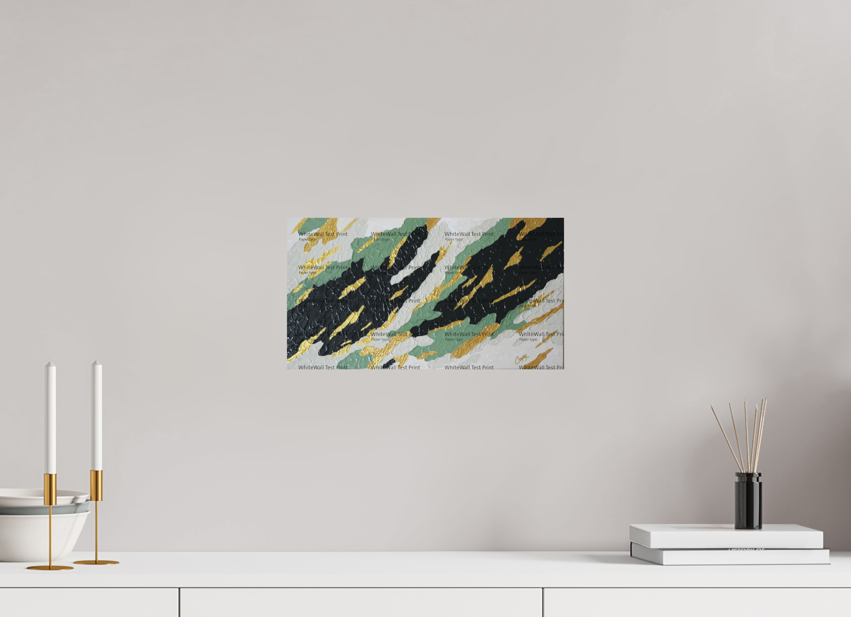 14.6 x 8″, *SAMPLE Photo Print on Fuji Silk Paper no frame Gilded Forest - Textured Acrylic Art
