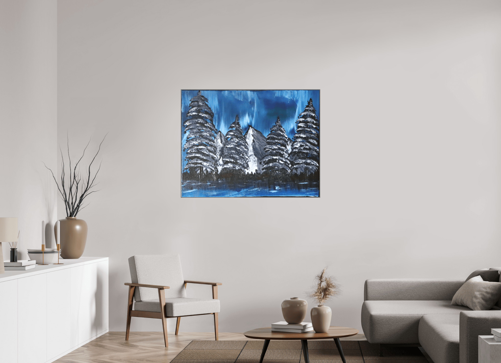 Blue Borealis - Original Acrylic Landscape Painting - The Living Abstract