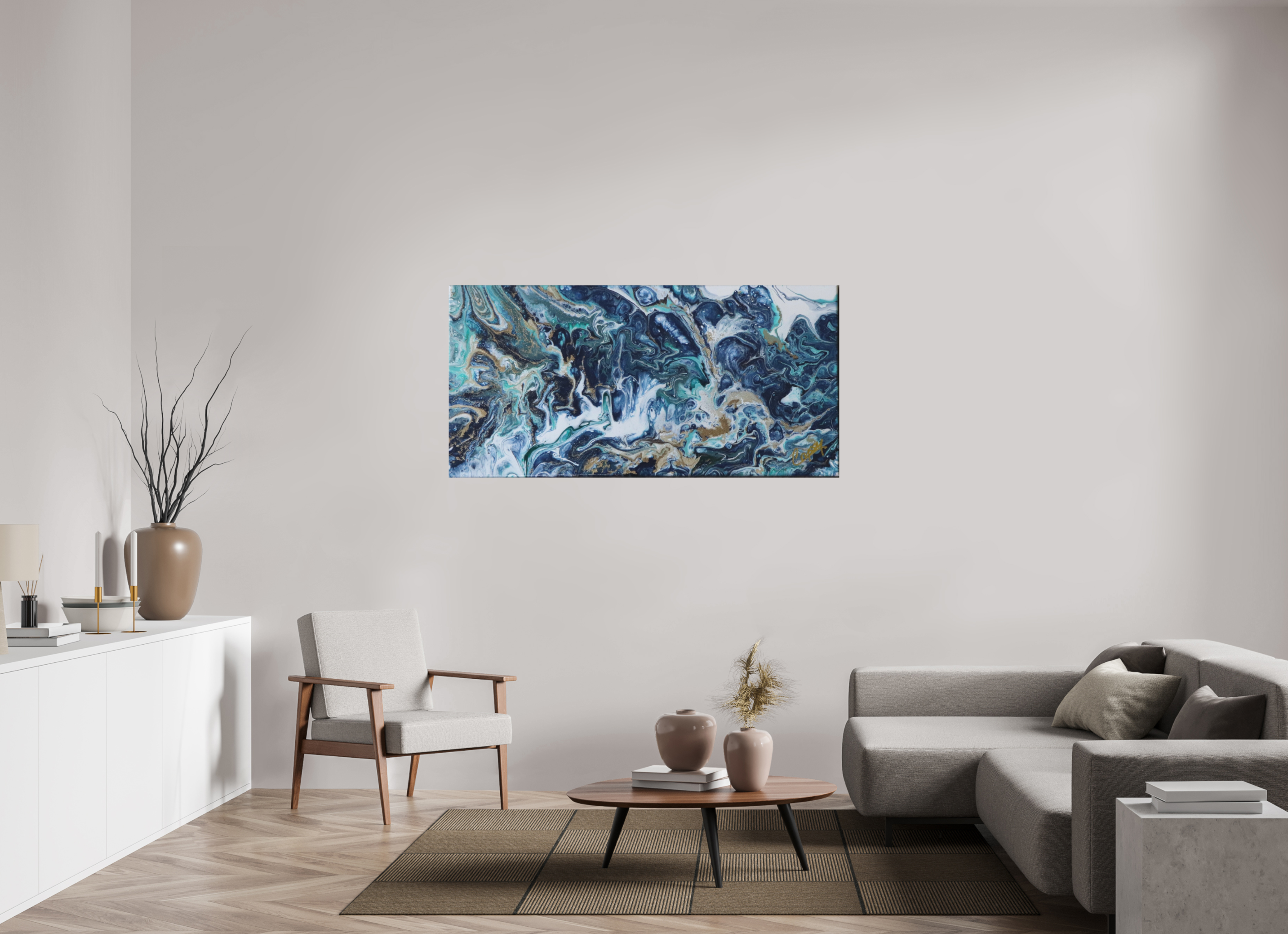62.9 x 31″, *Photo Print on Fuji Silk with Black Frame Above the Storm