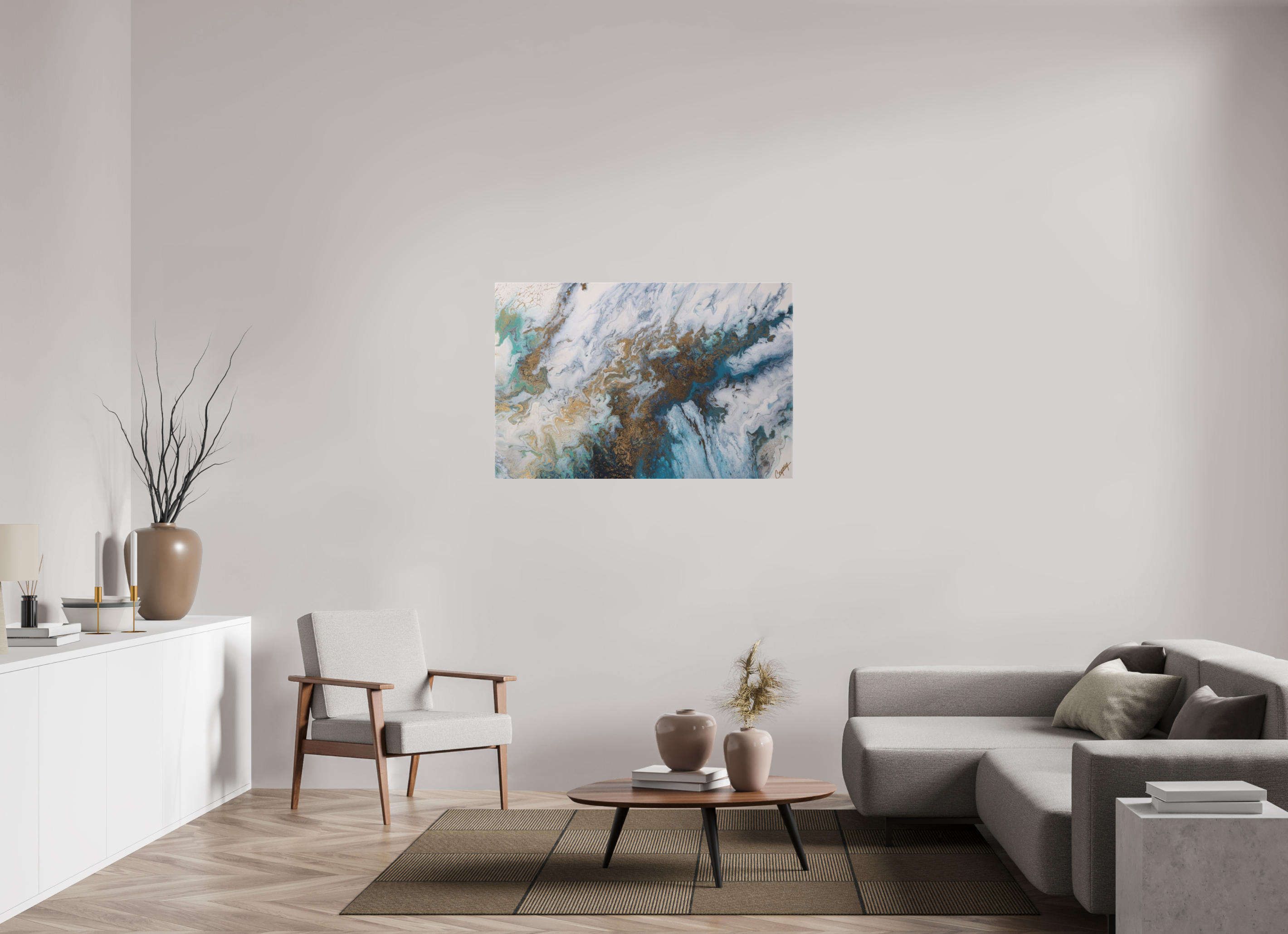 47.2 x 31″, *1.25" Matte Canvas No Frame Seascape Canvas - Original Acrylic Ocean Painting