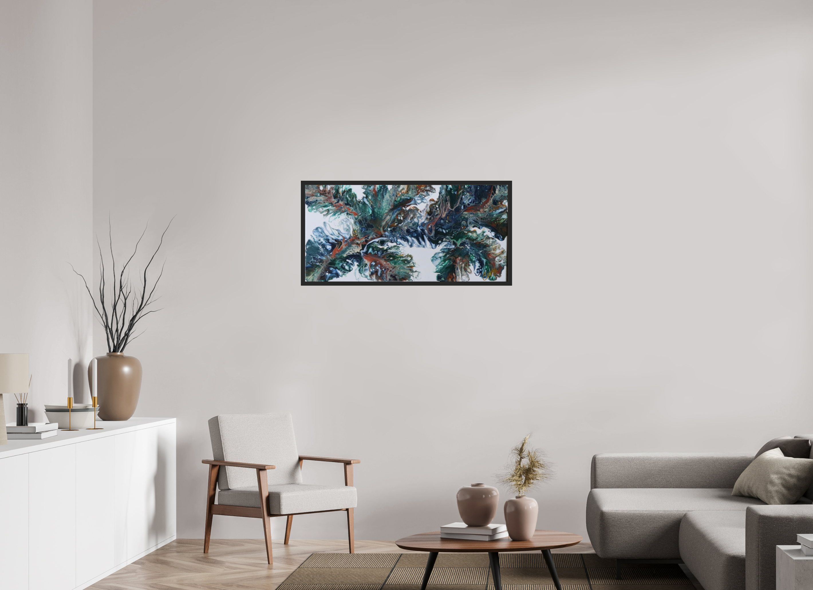 41.3 x 20″, *Photo Print Under Acrylic Glass Black Matte Frame Kelp of the Sea