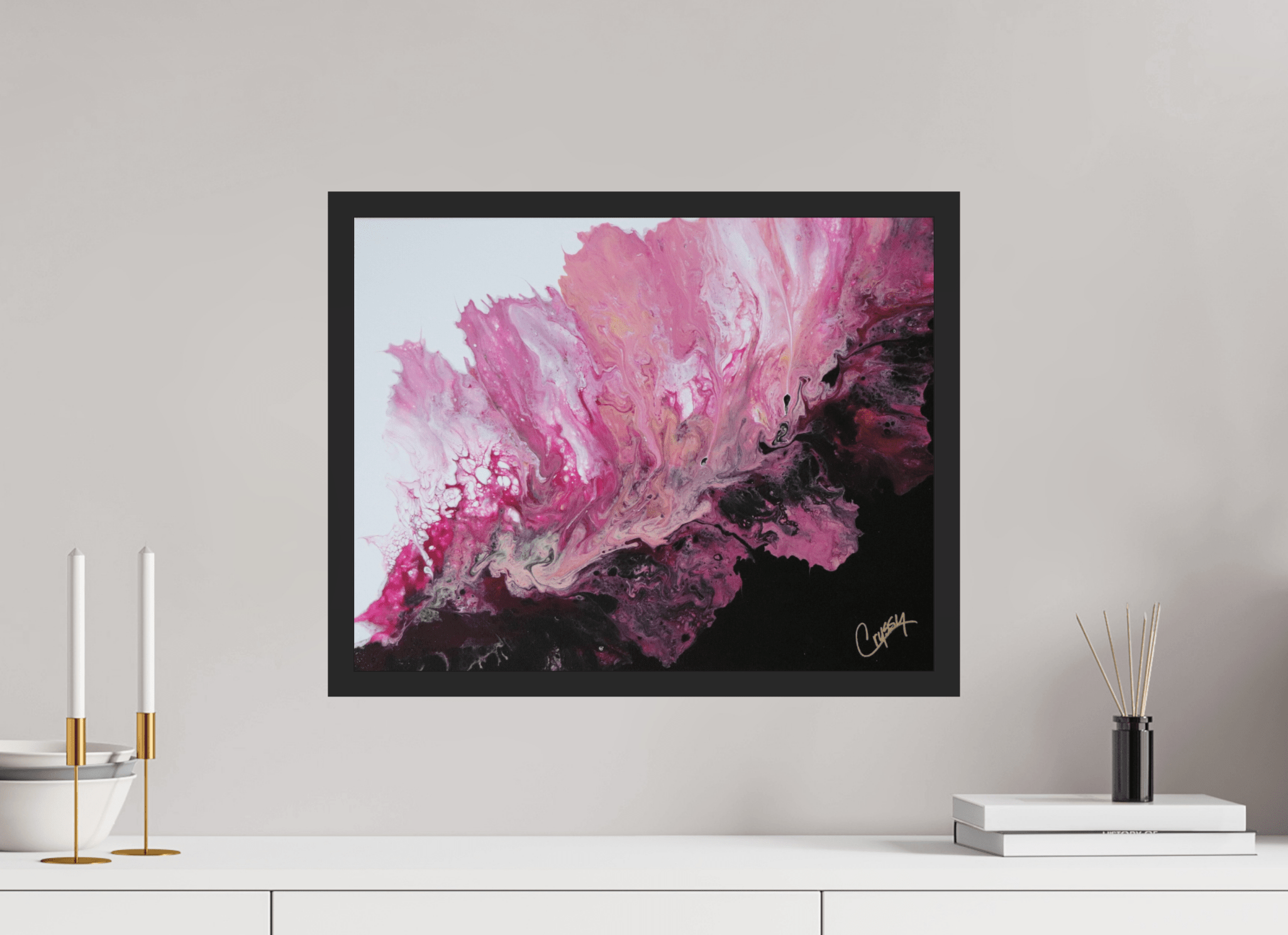 Pink Magma - Original Dutch Pour - The Living Abstract