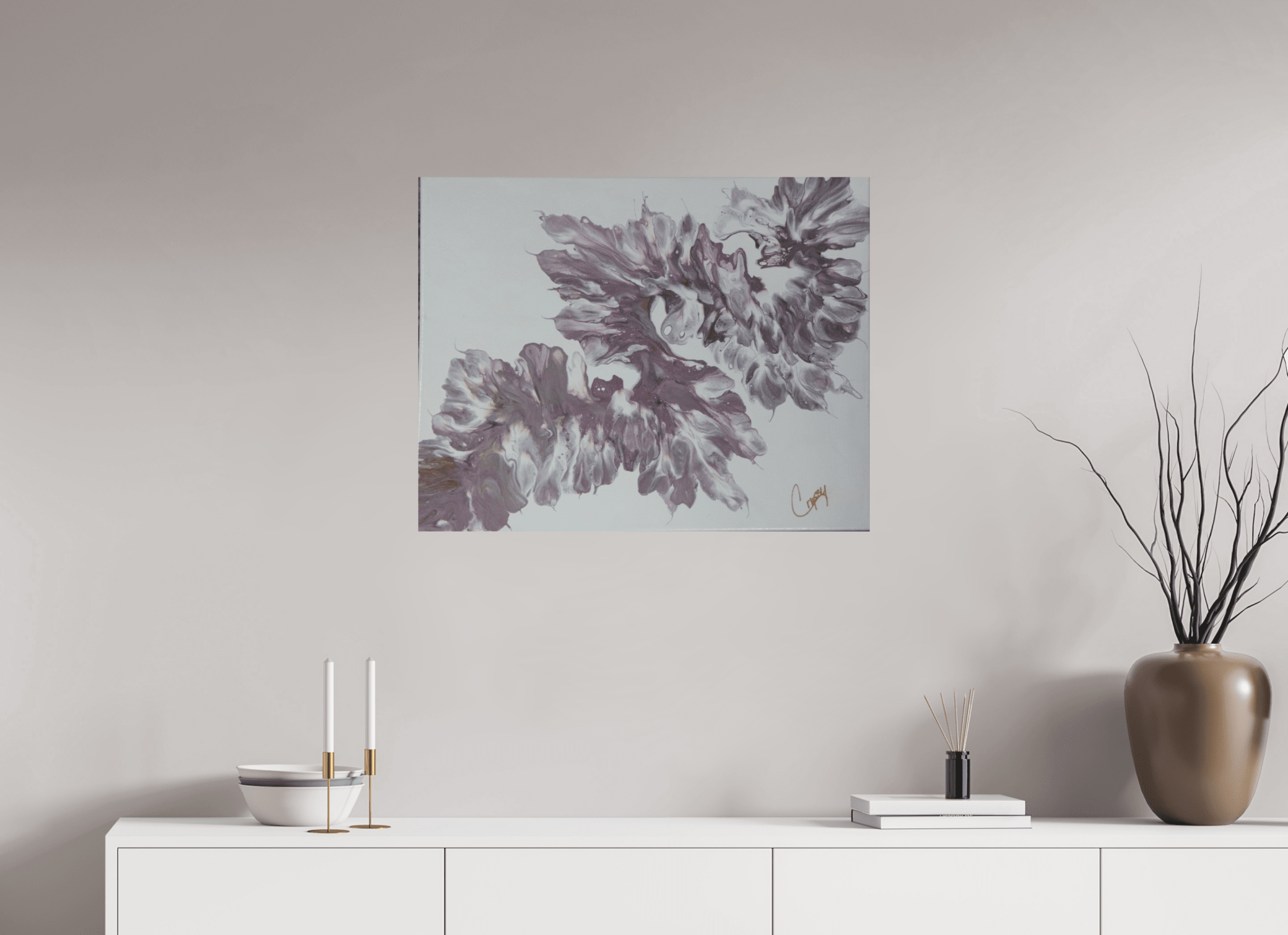 Pink Dragon - Original Dutch Pour Painting - The Living Abstract