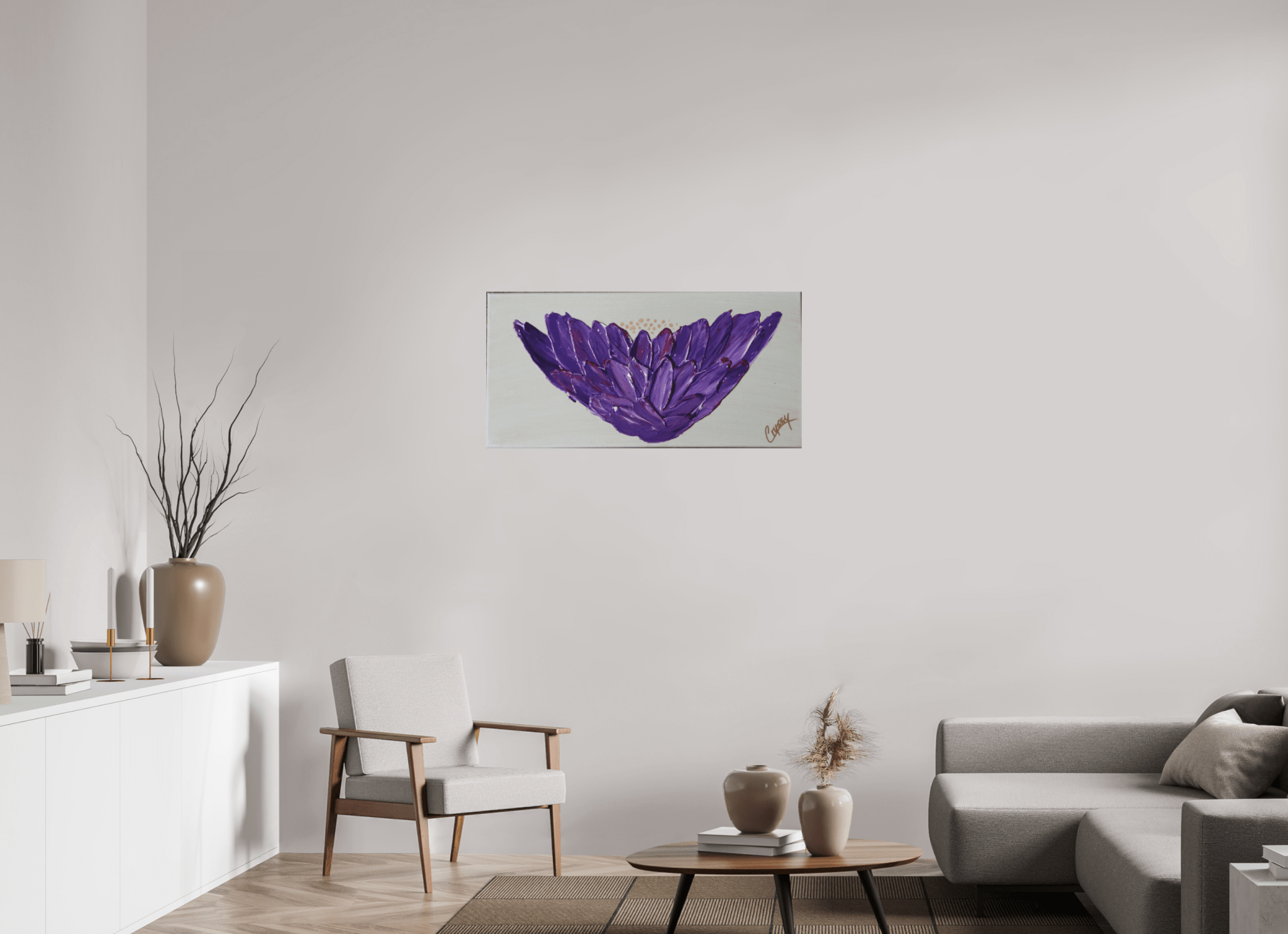 Purple Lotus - Textured Acrylic Paint - The Living Abstract