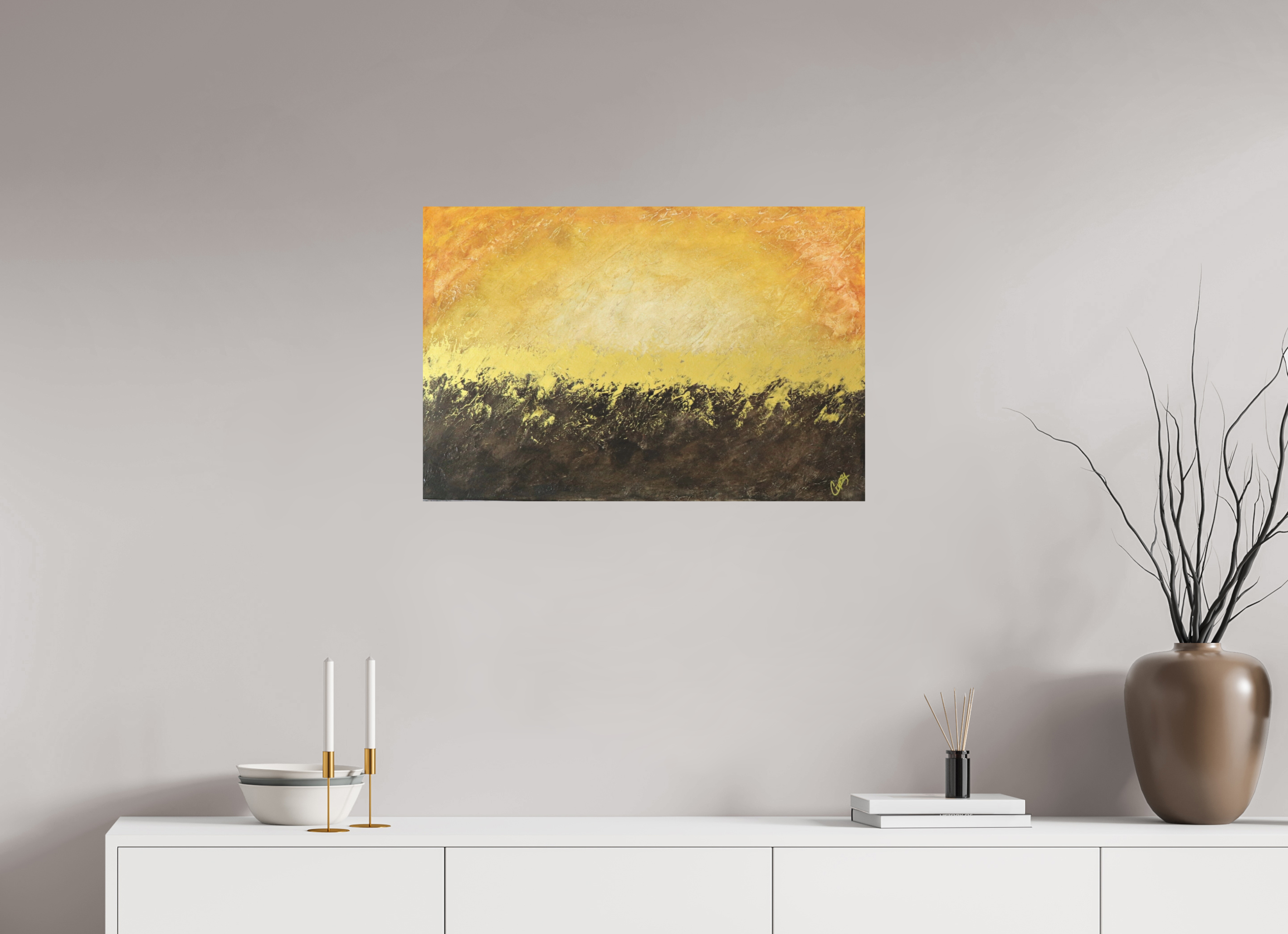 30 x 20″, *Photo Print on Fuji Silk with Black Frame Golden Sunset