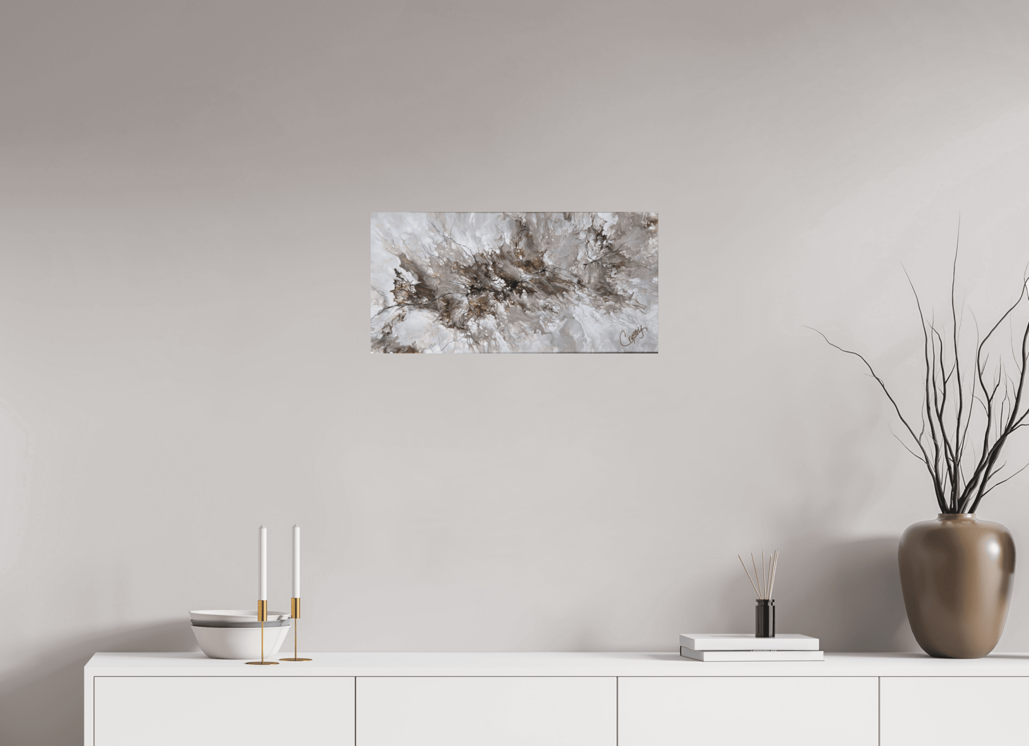 Beige Marble - Original Dutch Pour - The Living Abstract