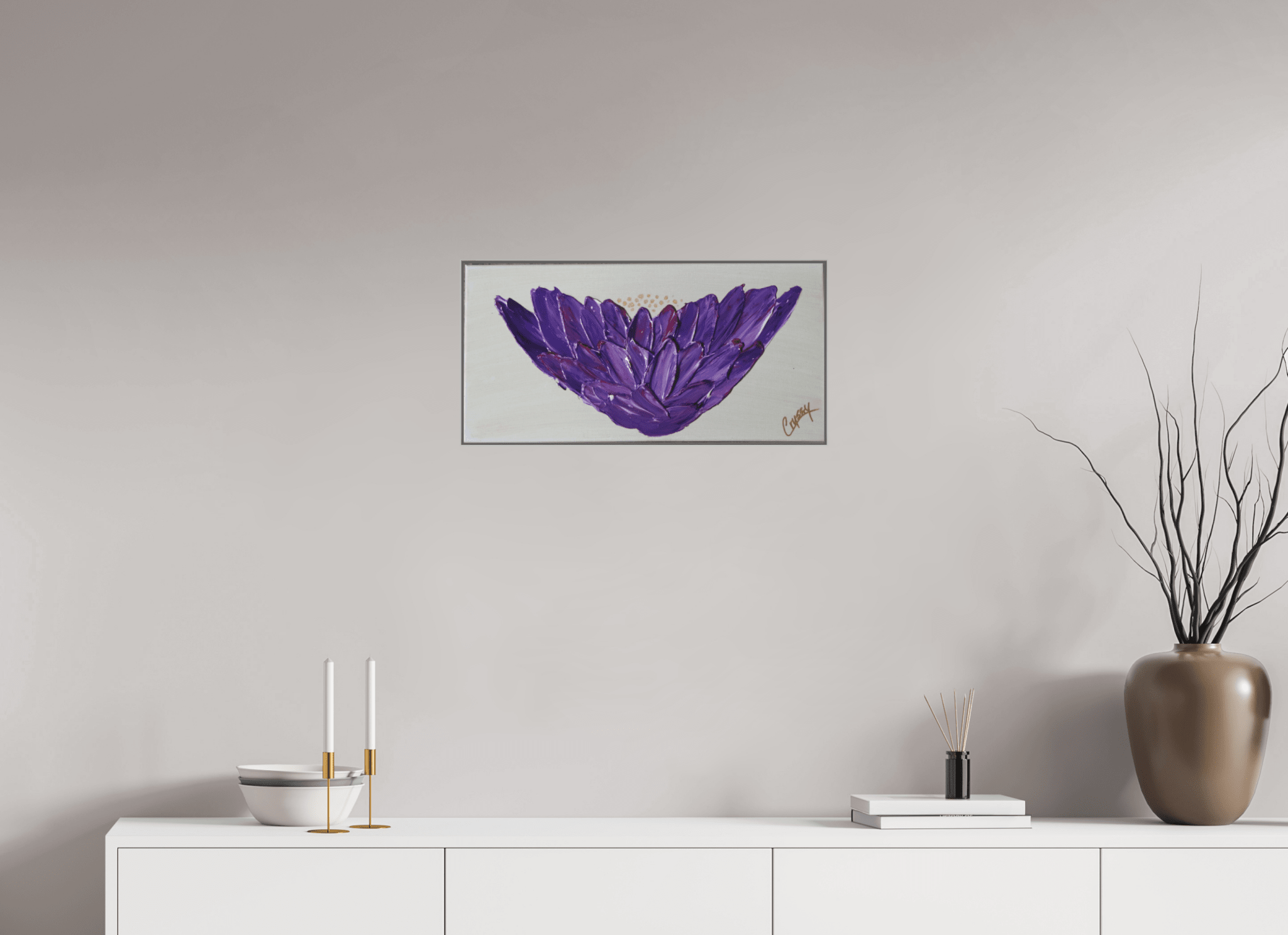 Purple Lotus - Textured Acrylic Paint - The Living Abstract