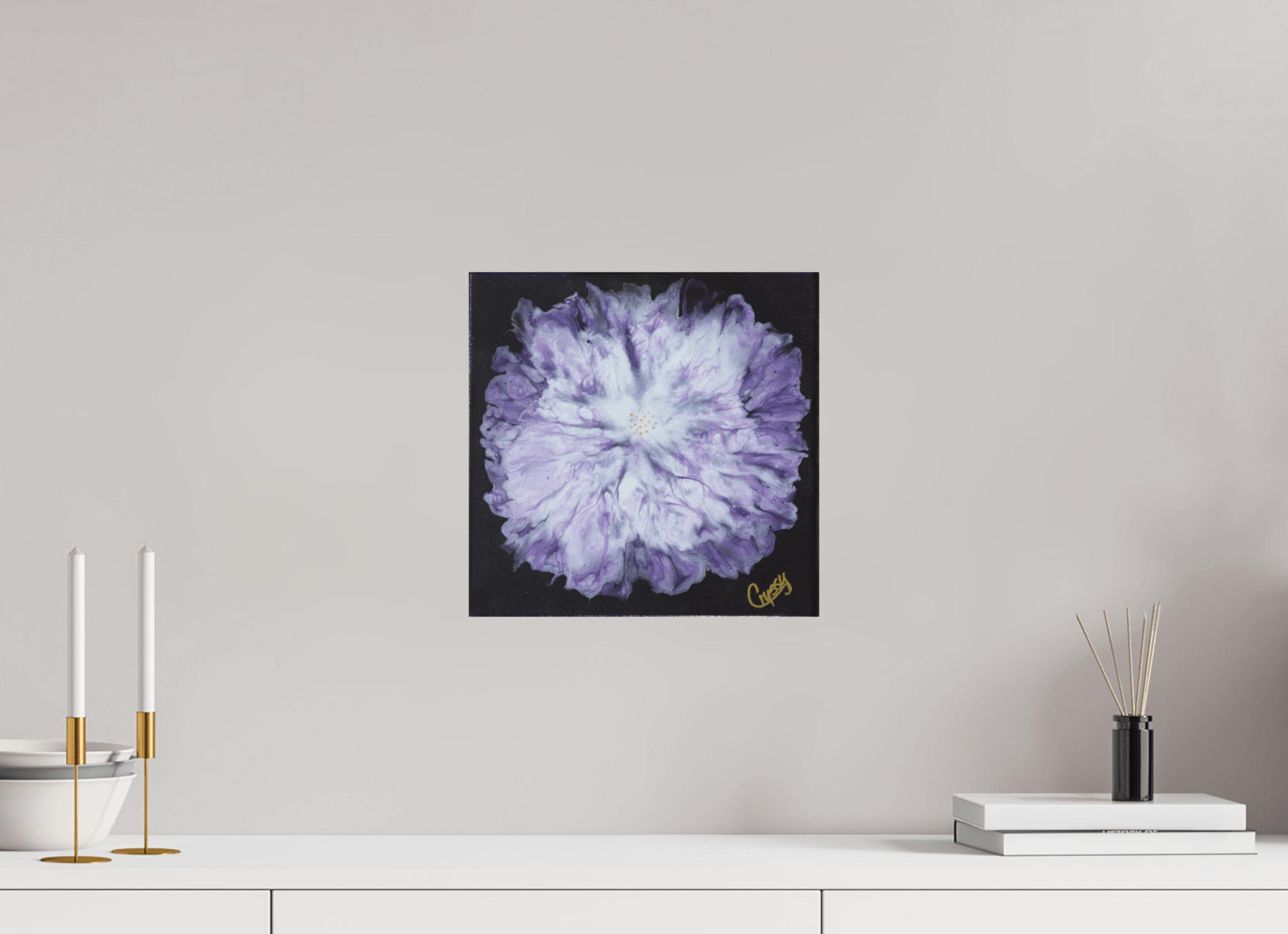 Purple Paisley - Original Acrylic Dutch Pour Painting - The Living Abstract